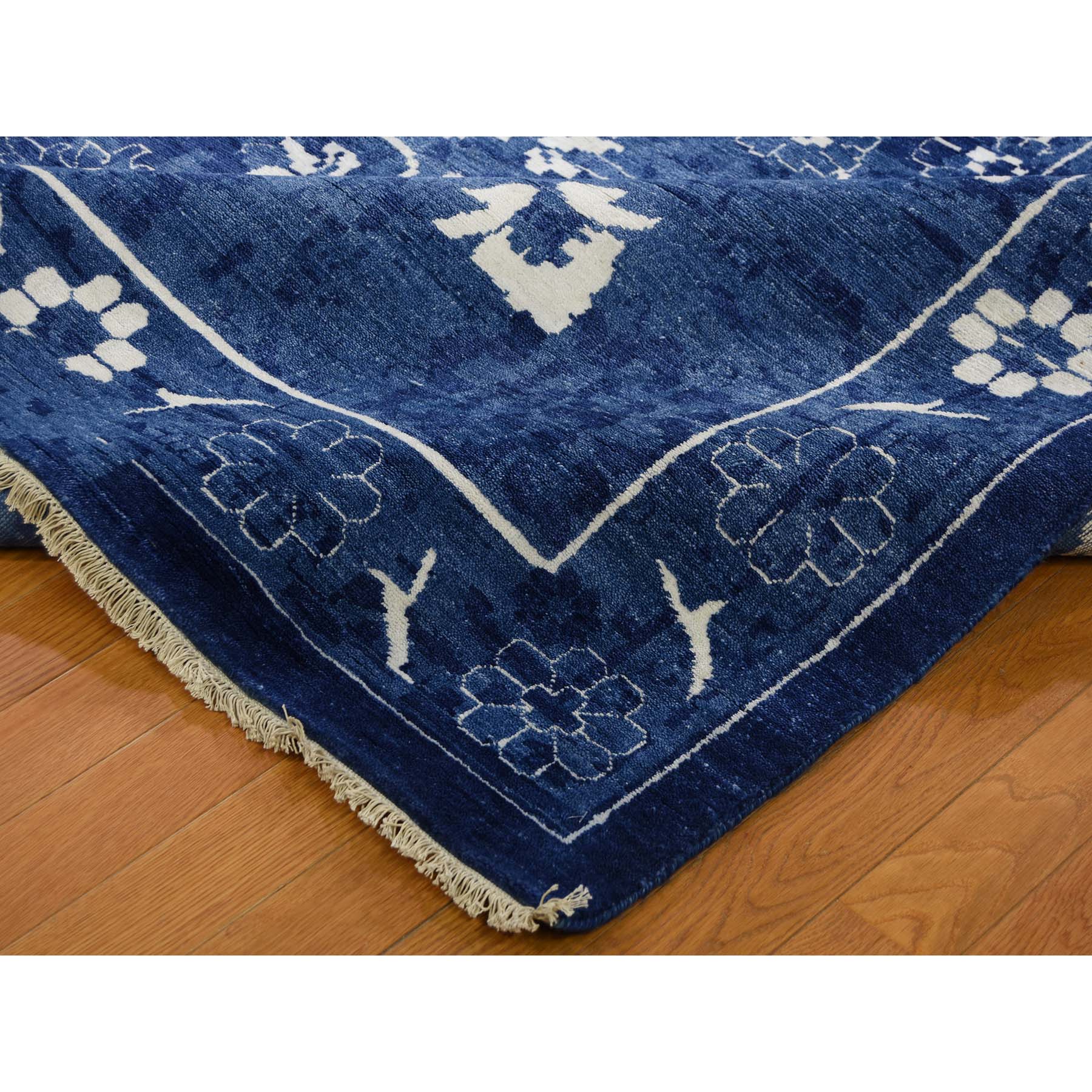 12'x15'2" Hand Woven Wool and Silk Tone on Tone Tabriz Oversize Oriental Rug 