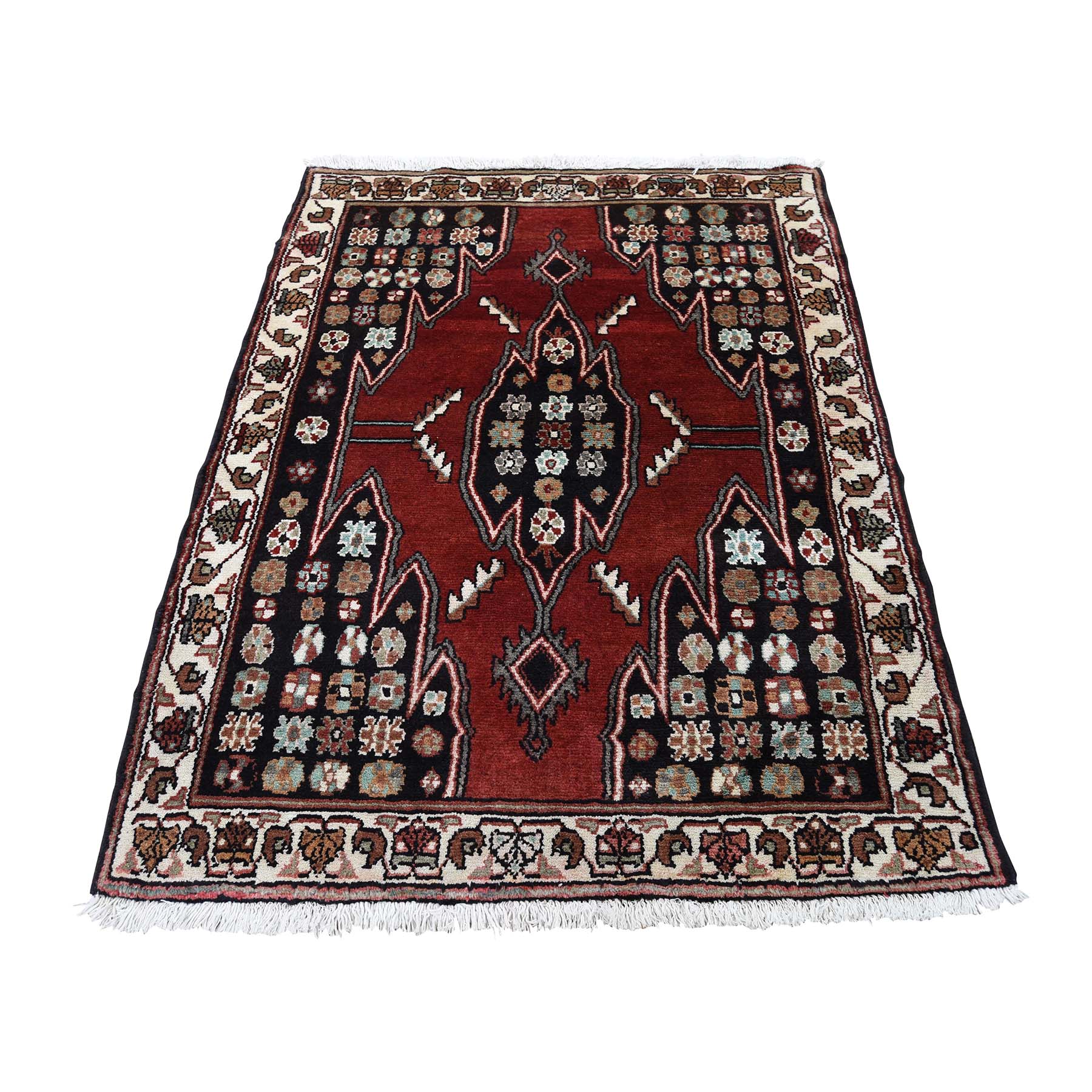 3'6"x4'8" New Persian Mazlagan Hand Woven Oriental Pure Wool Rug 
