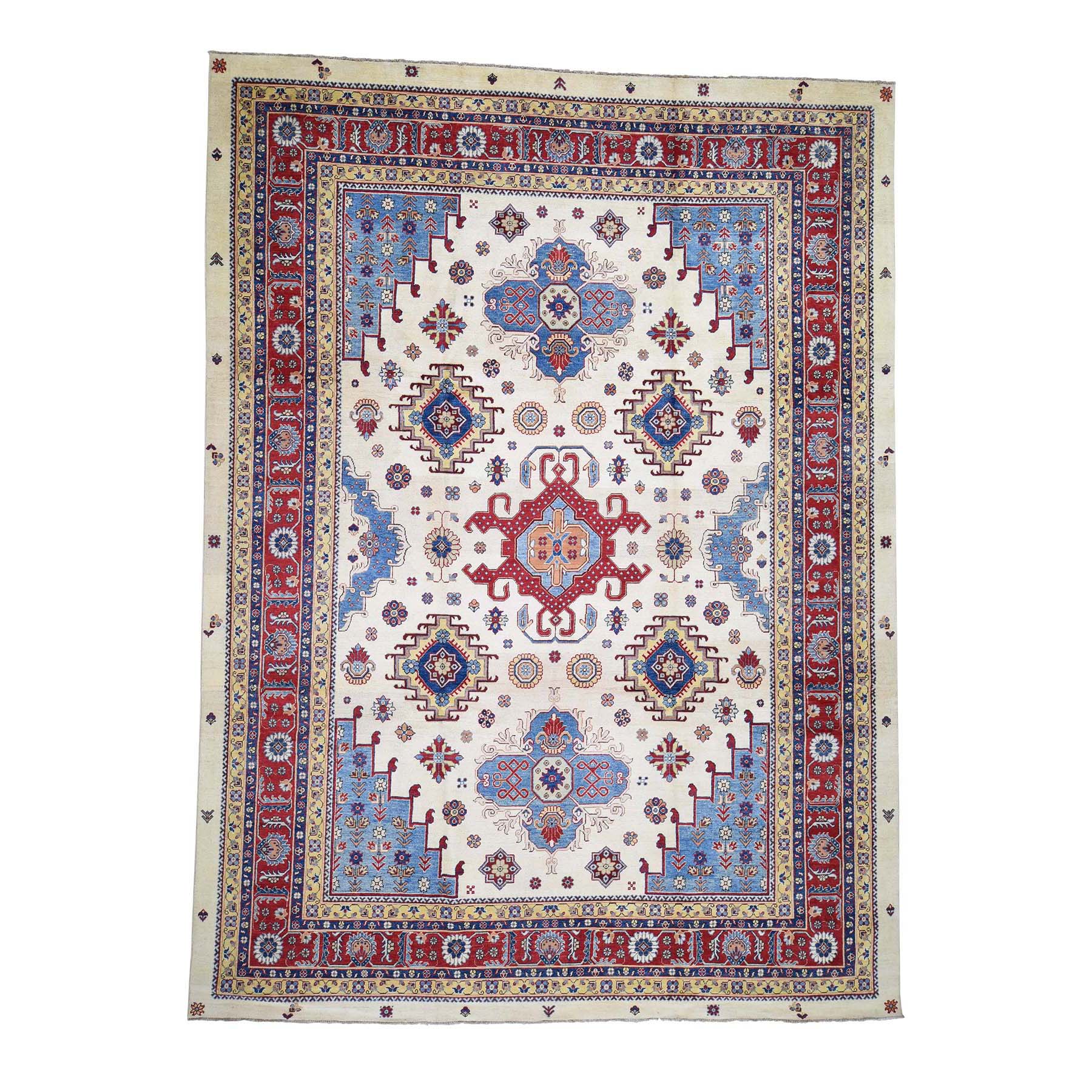 10'x13'3" Special Kazak Pure Wool Hand Woven Geometric Design Oriental Rug 