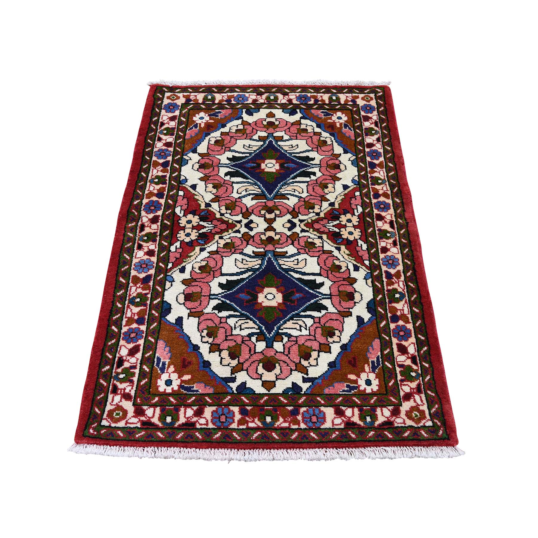 2'9"x4' New Persian Lilihan Pure Wool Hand Woven Oriental Rug 