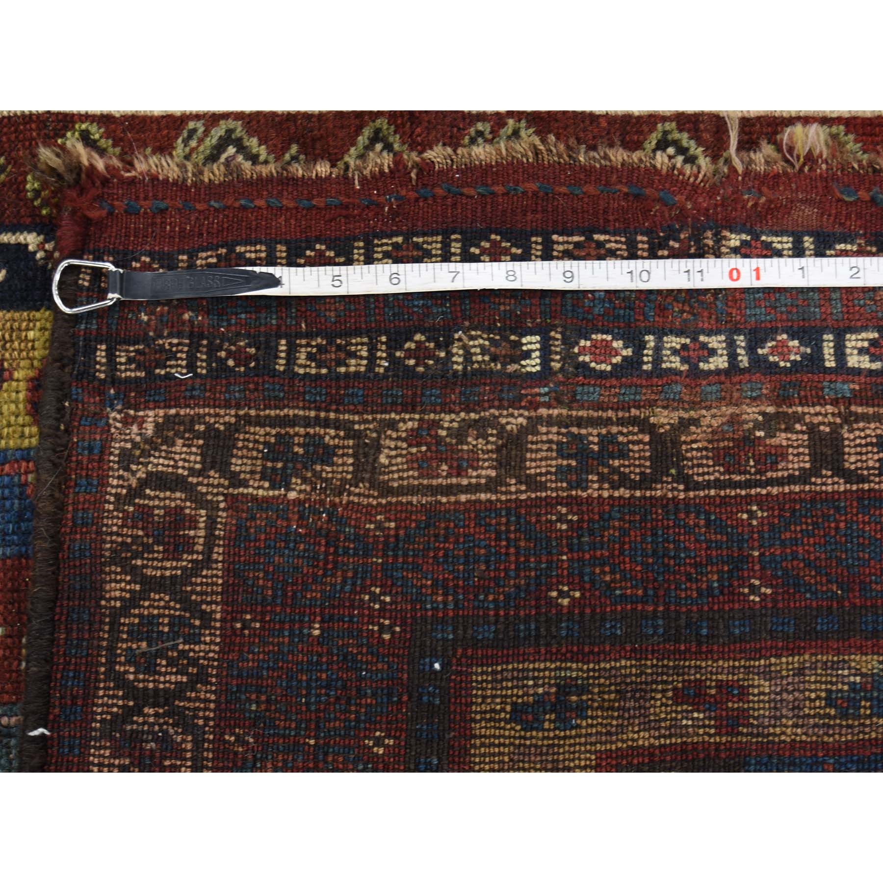 4'10"x11'8" Antique Persian Tribal Lori Buft With Shawl Design Wide Runner Hand Woven Oriental Rug 