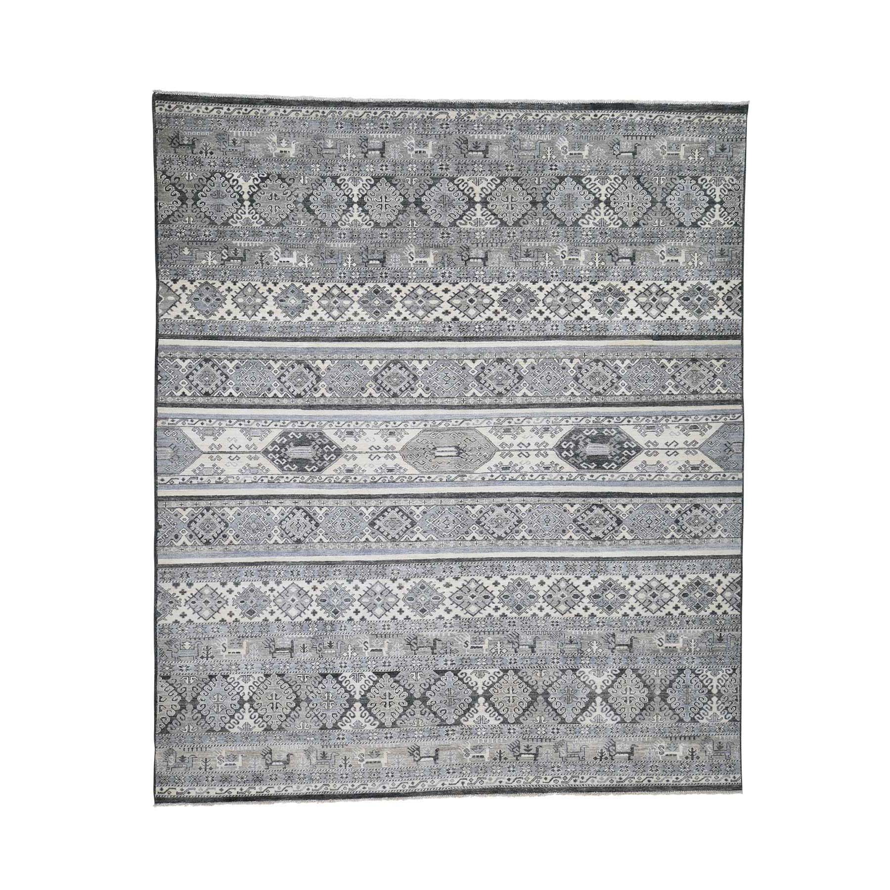 8'6"x10' Super Kazak Khorjin Design Natural Colors Hand Woven Oriental Rug 