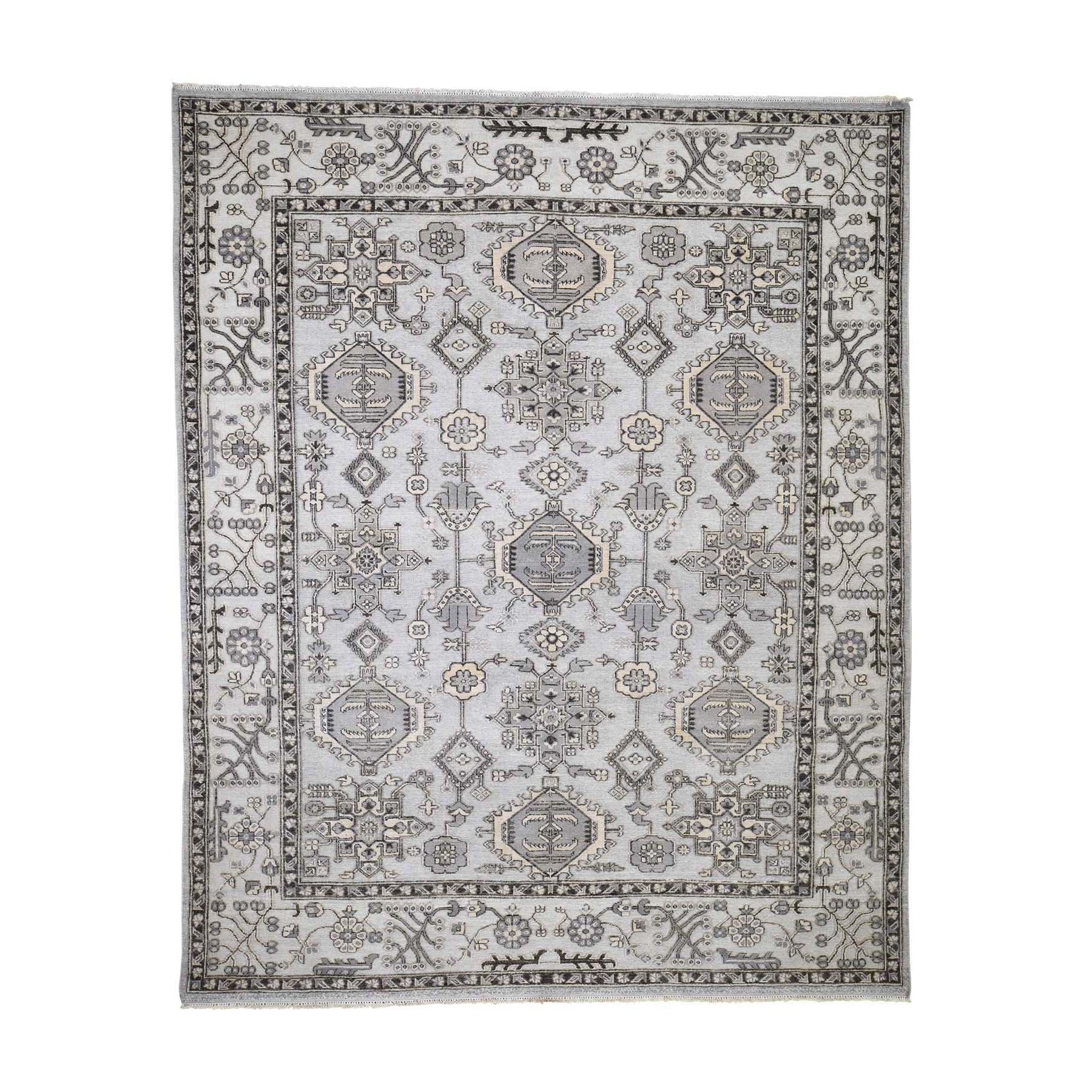 8'x9'10" Textured Pile With Textured Wool Hi-Low Peshawar Hand Woven Oriental Rug 