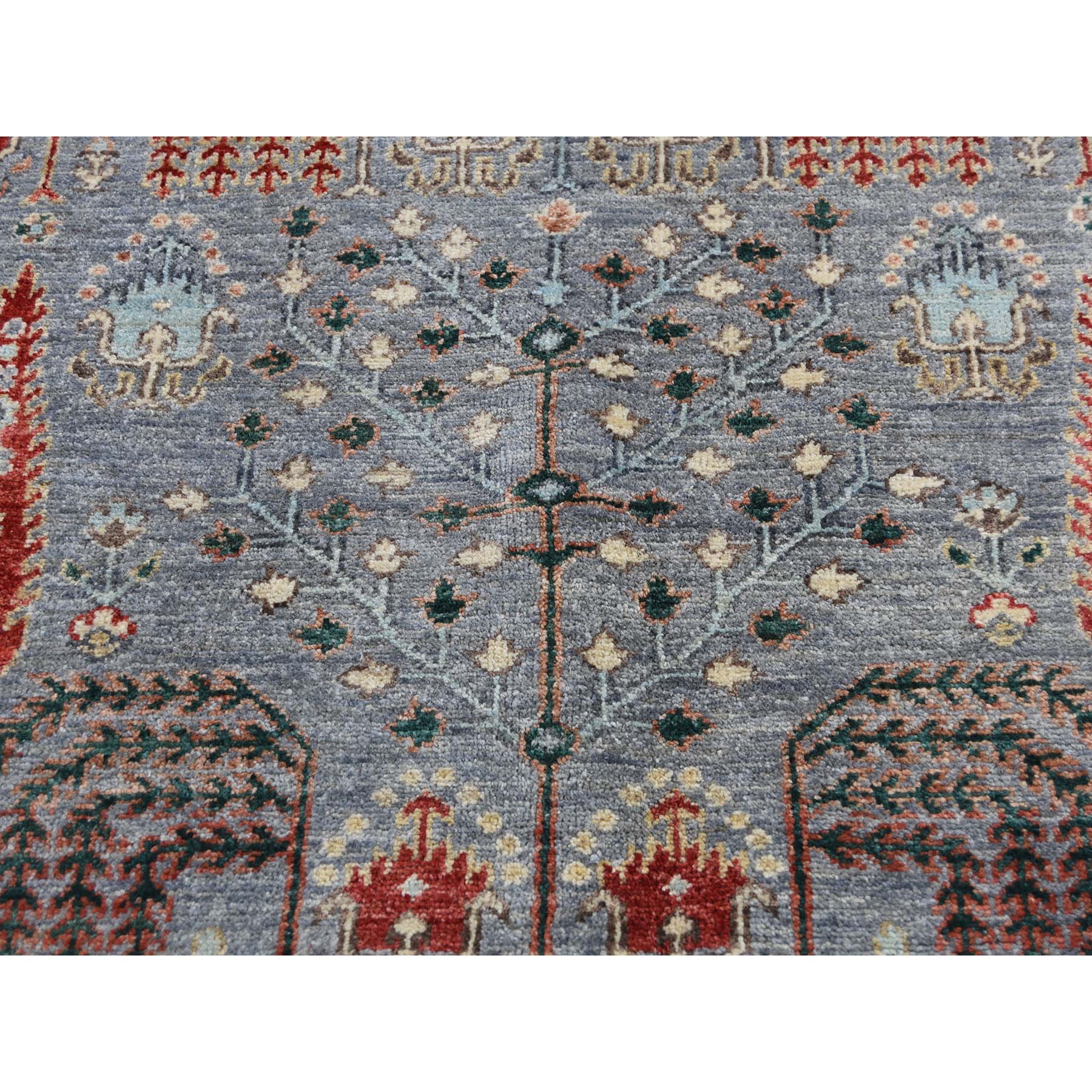 5'1"x7' Hand Woven Peshawar Willow & Cypress Tree Design Oriental Rug 