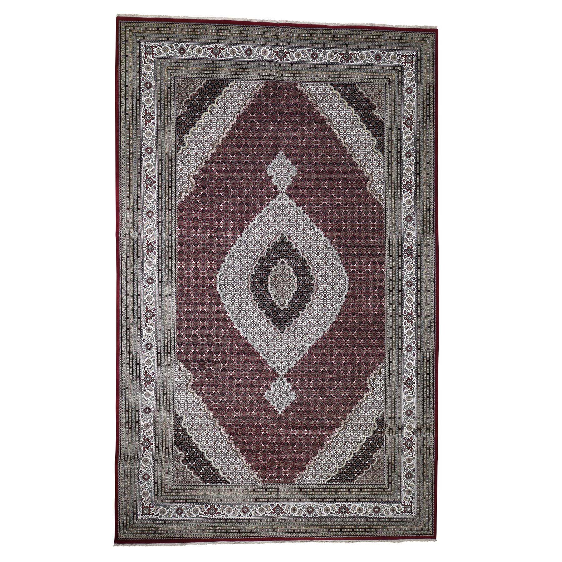 10'x16' Tabriz Mahi Oversize Wool and Silk Hand Woven Oriental Rug 