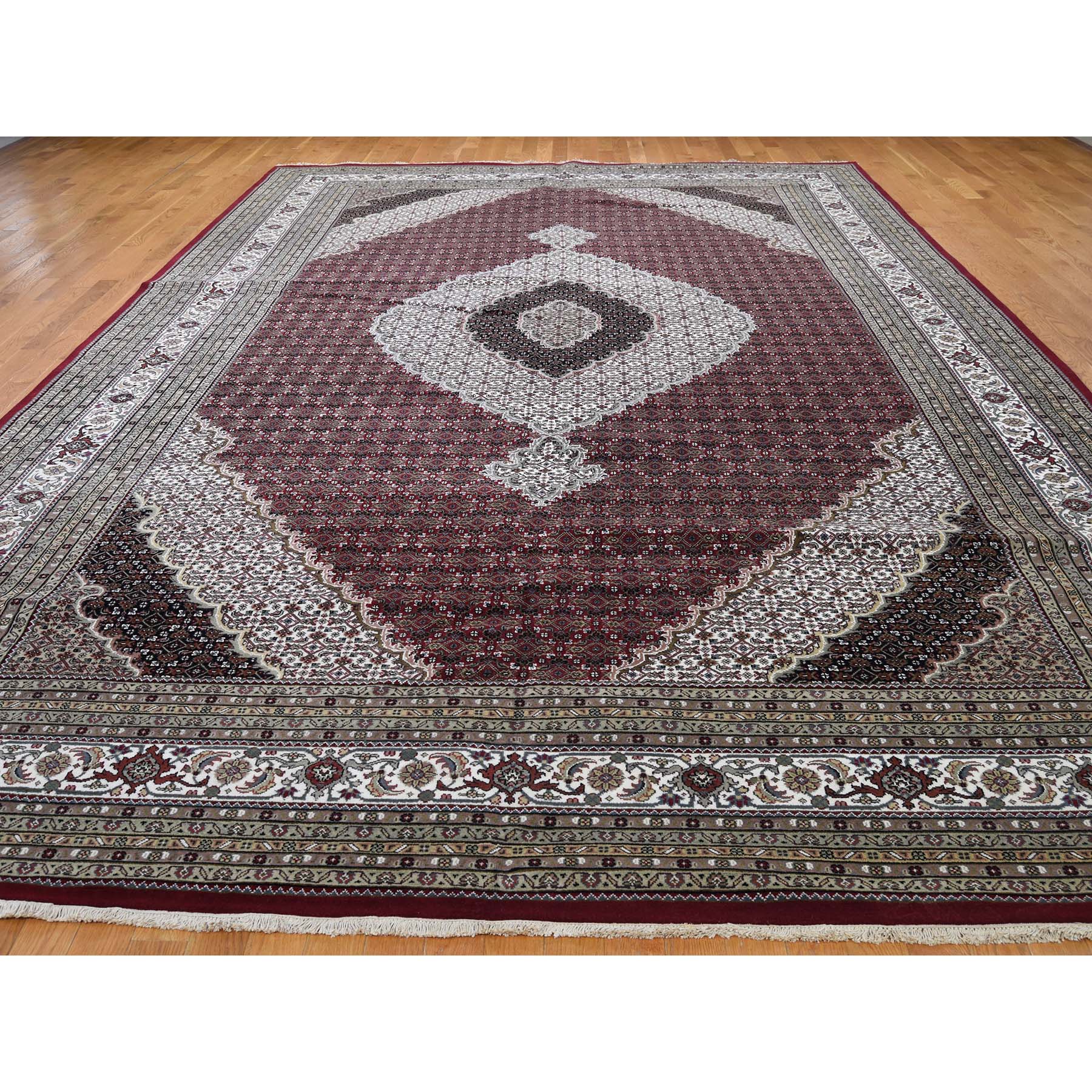 10'x16' Tabriz Mahi Oversized Wool and Silk Hand Woven Oriental Rug 
