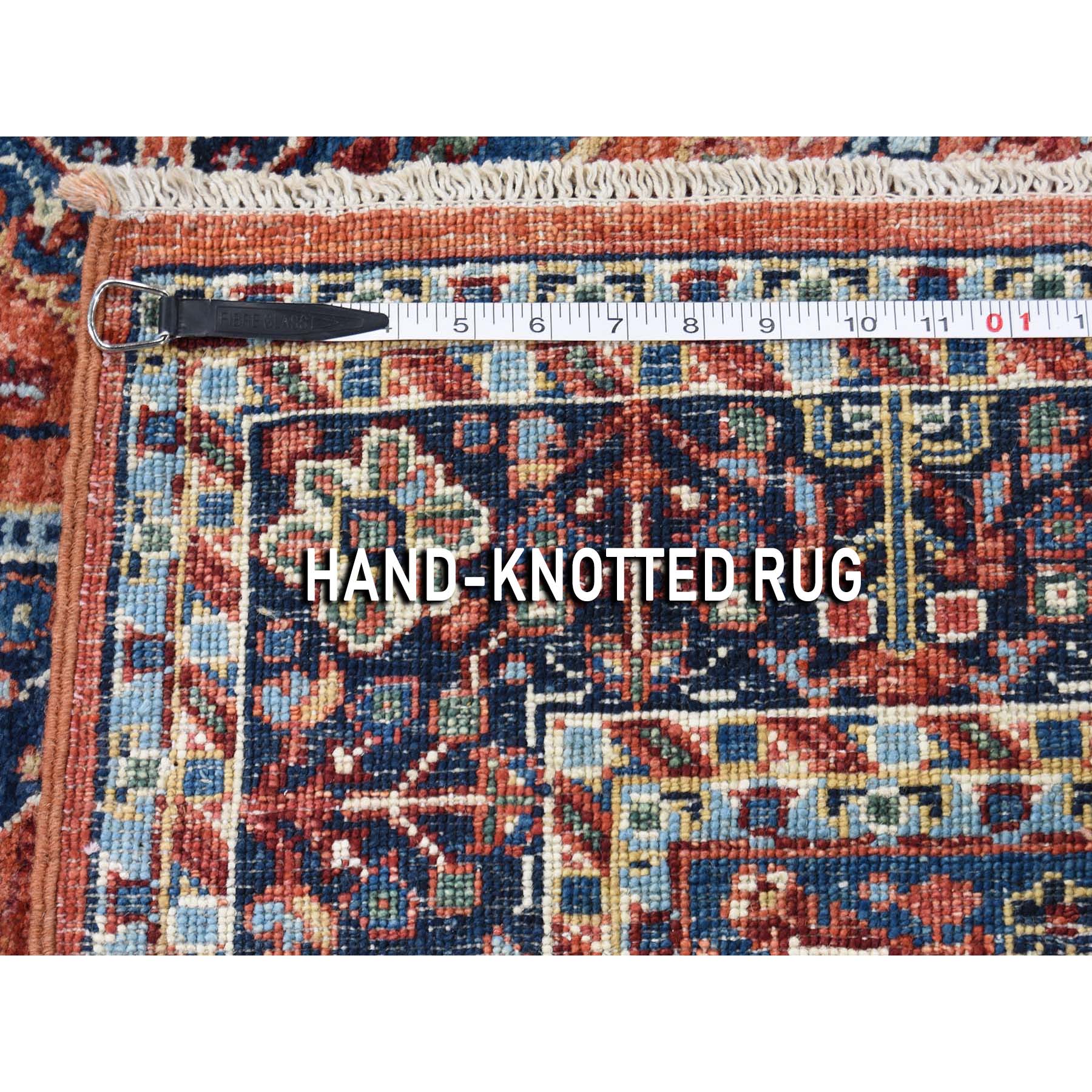4'1"x5'10" Peshawar Antiqued Sarouk Fereghan Hand Woven Pure Wool Oriental Rug 