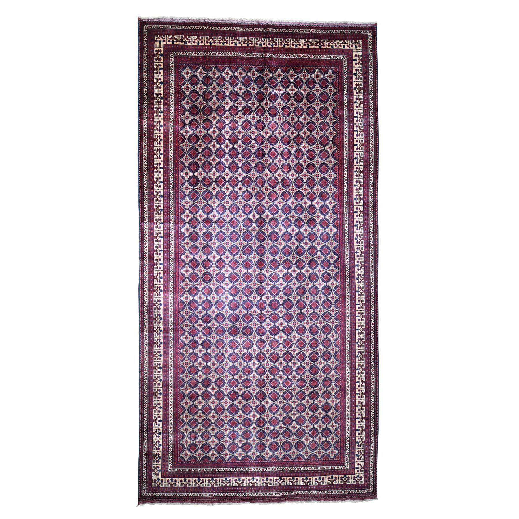 9'9"x19'8" Gallery Size Afghan Khamyab vegetables Dyes Hand Woven Oriental Rug 