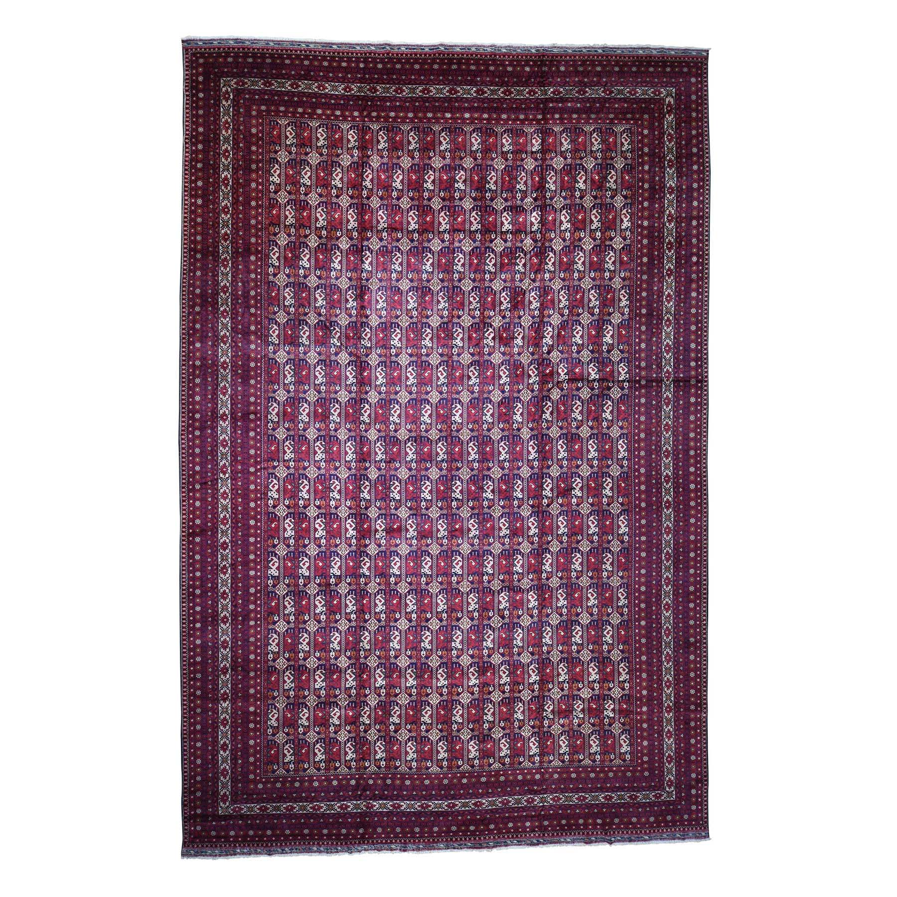 12'10"x19'7" Oversize Afghan Khamyab Pure Wool Hand Woven Oriental Rug 