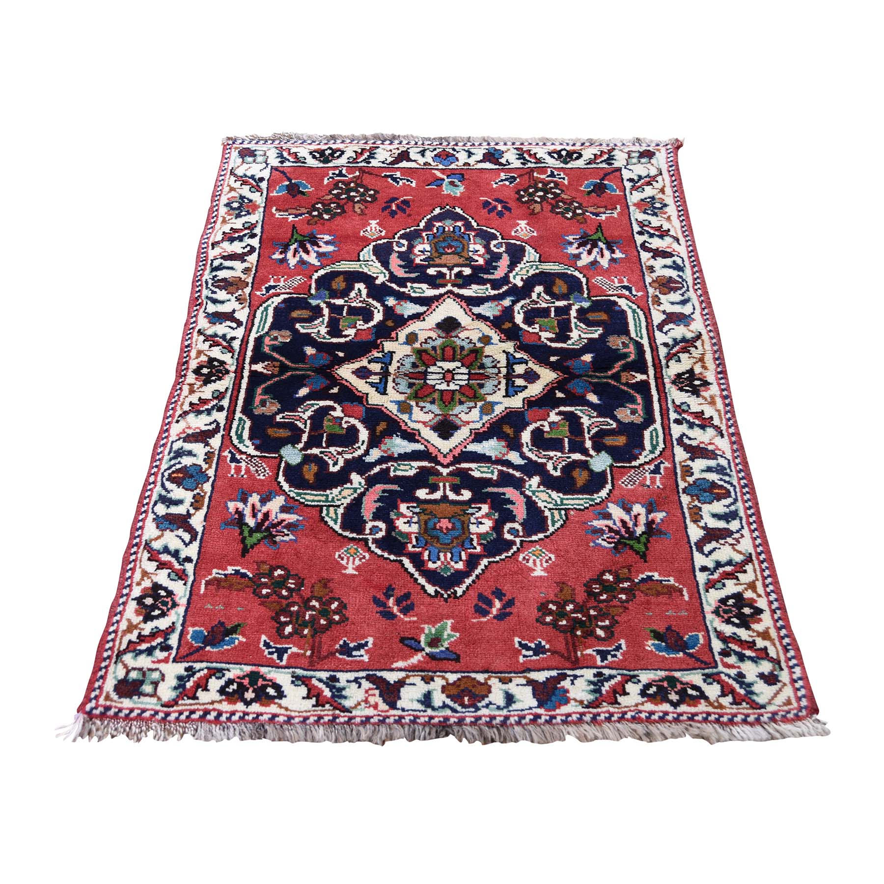2'6"x3'9" Persian Karabakh Pure Wool Hand Woven Oriental Rug 