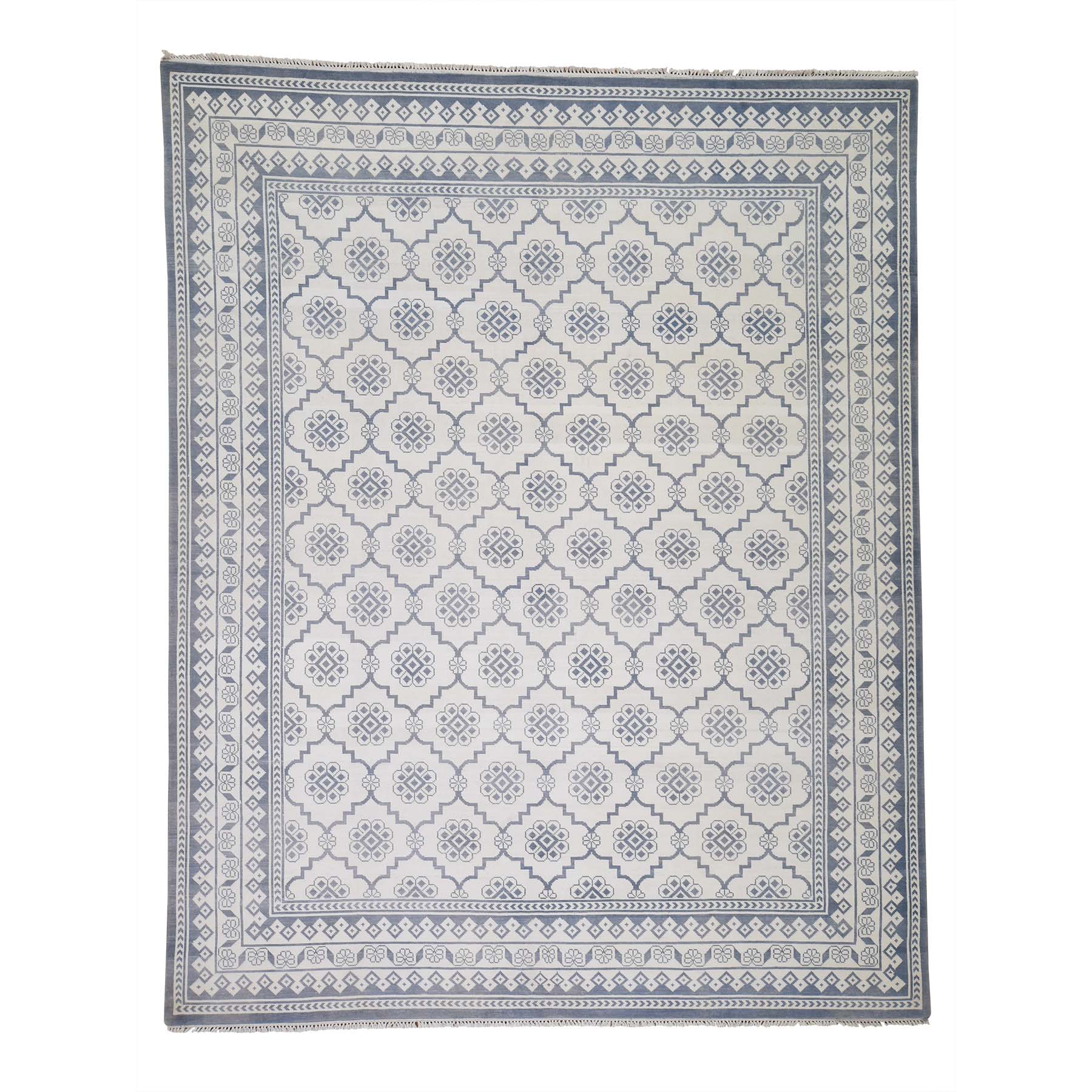 8'1"x10'2" Cotton Agra Mughal Dynasty Hand Woven Oriental Rug 