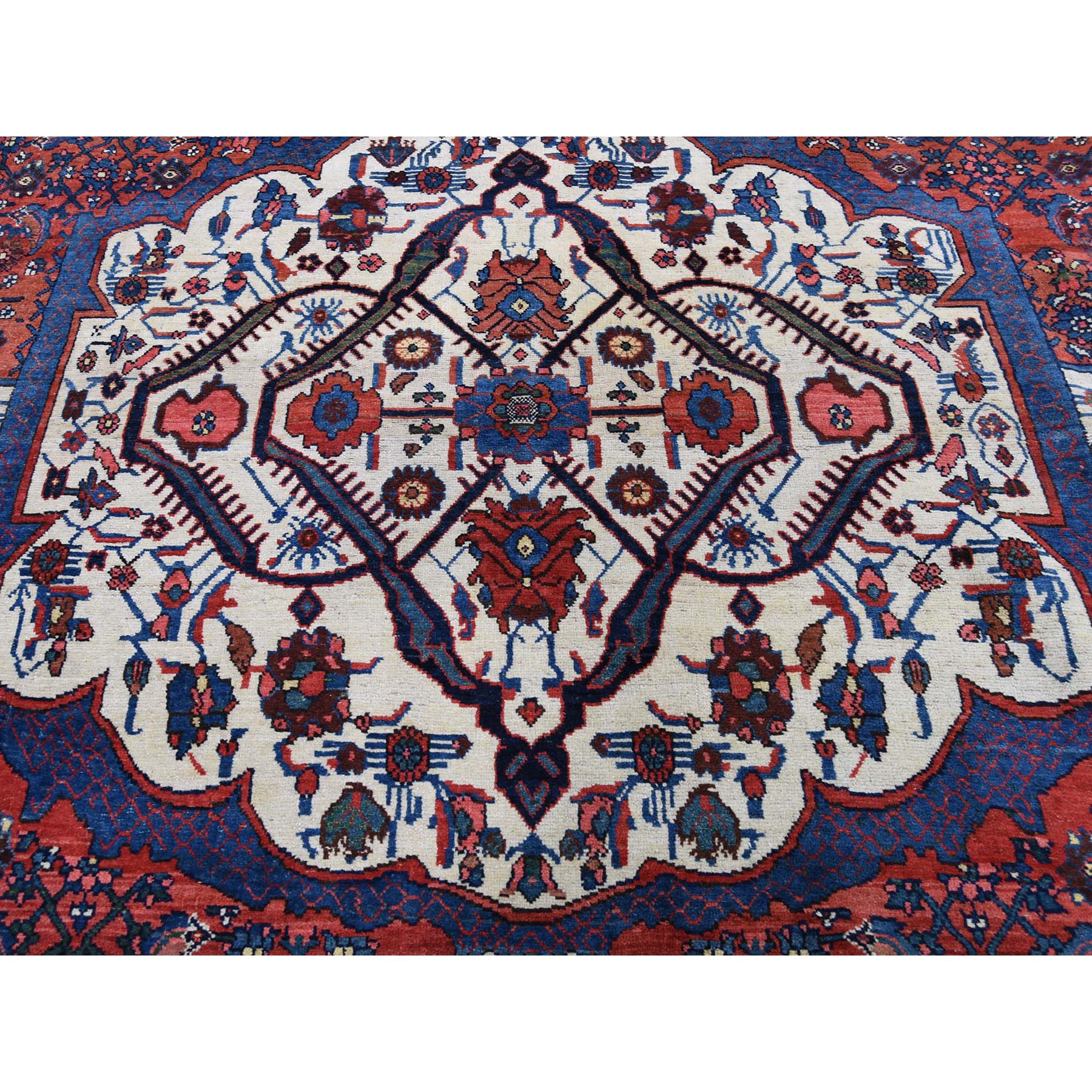 14'6"x19' Antique Persian Bijar Pure Wool Exc Condition Oversize Pure Wool Hand Woven Oriental Rug 