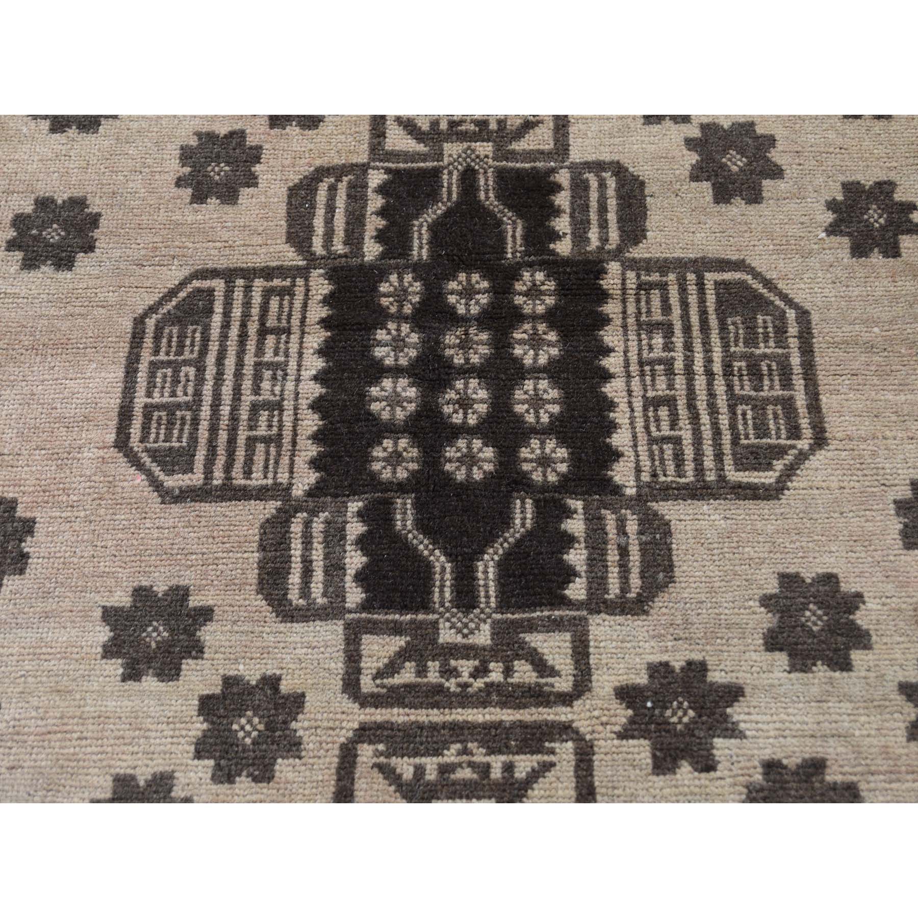 6'7"x9'8" Vintage Afghan Baluch Natural Color Hand Woven Pure Wool Oriental Rug 