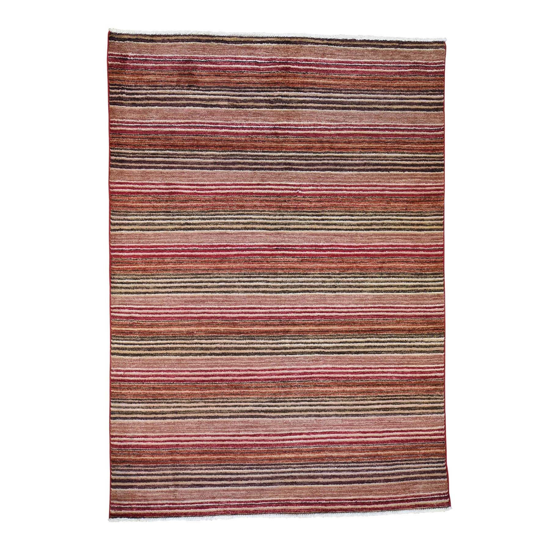 5'8"x7'10" On Clearance Pure Wool Peshawar Gabbeh Hand Woven Oriental Rug 