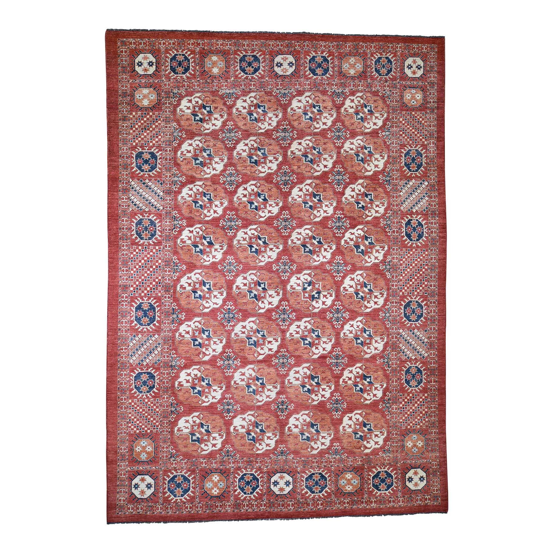 9'10"x14'1" Afghan Ersari Tekke Bokhara Pure Wool Hand Woven Oriental Rug 