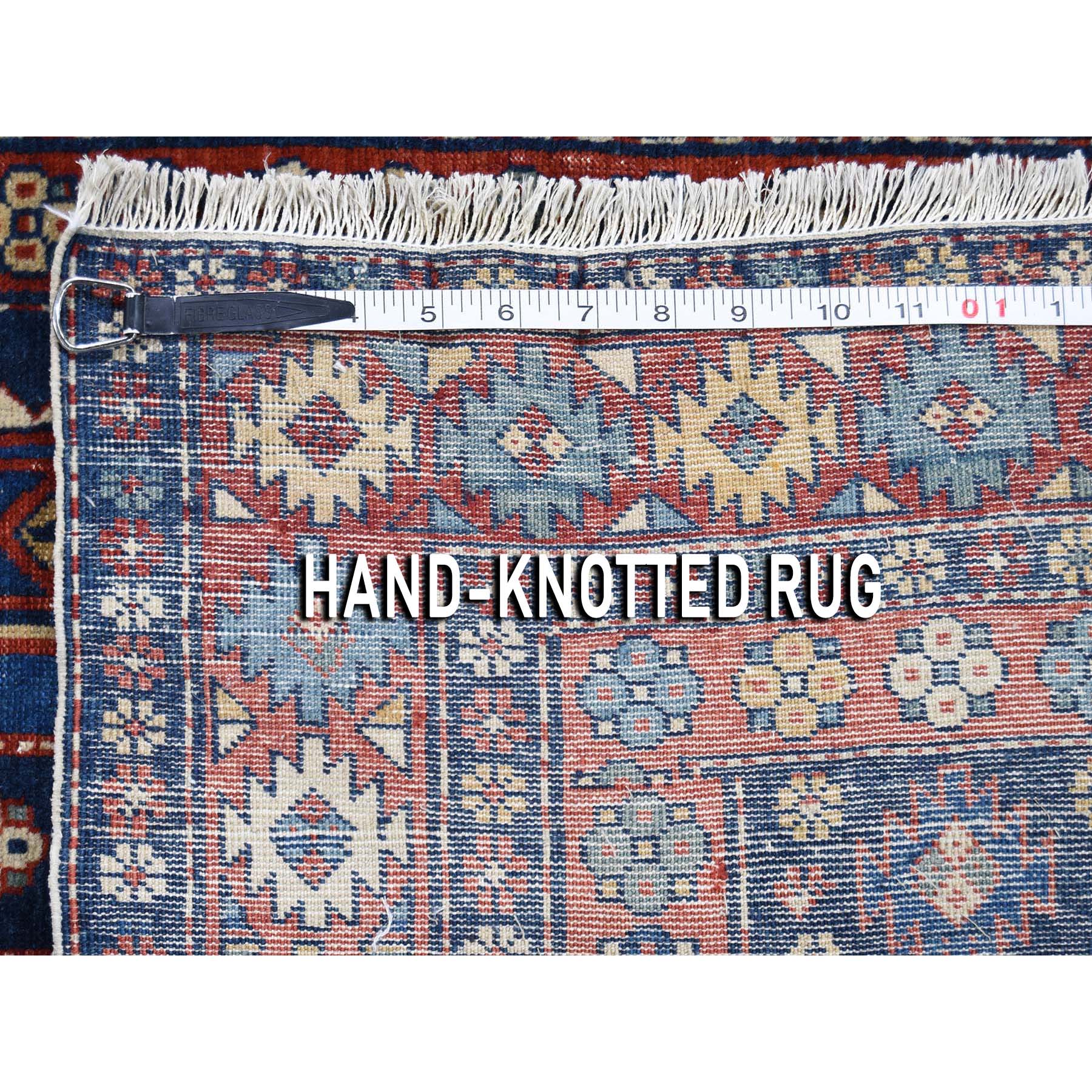 3'6"x4'6" Navy Antique Persian Ardabil Clean Even Wear Pure Wool Hand Woven Oriental Rug 