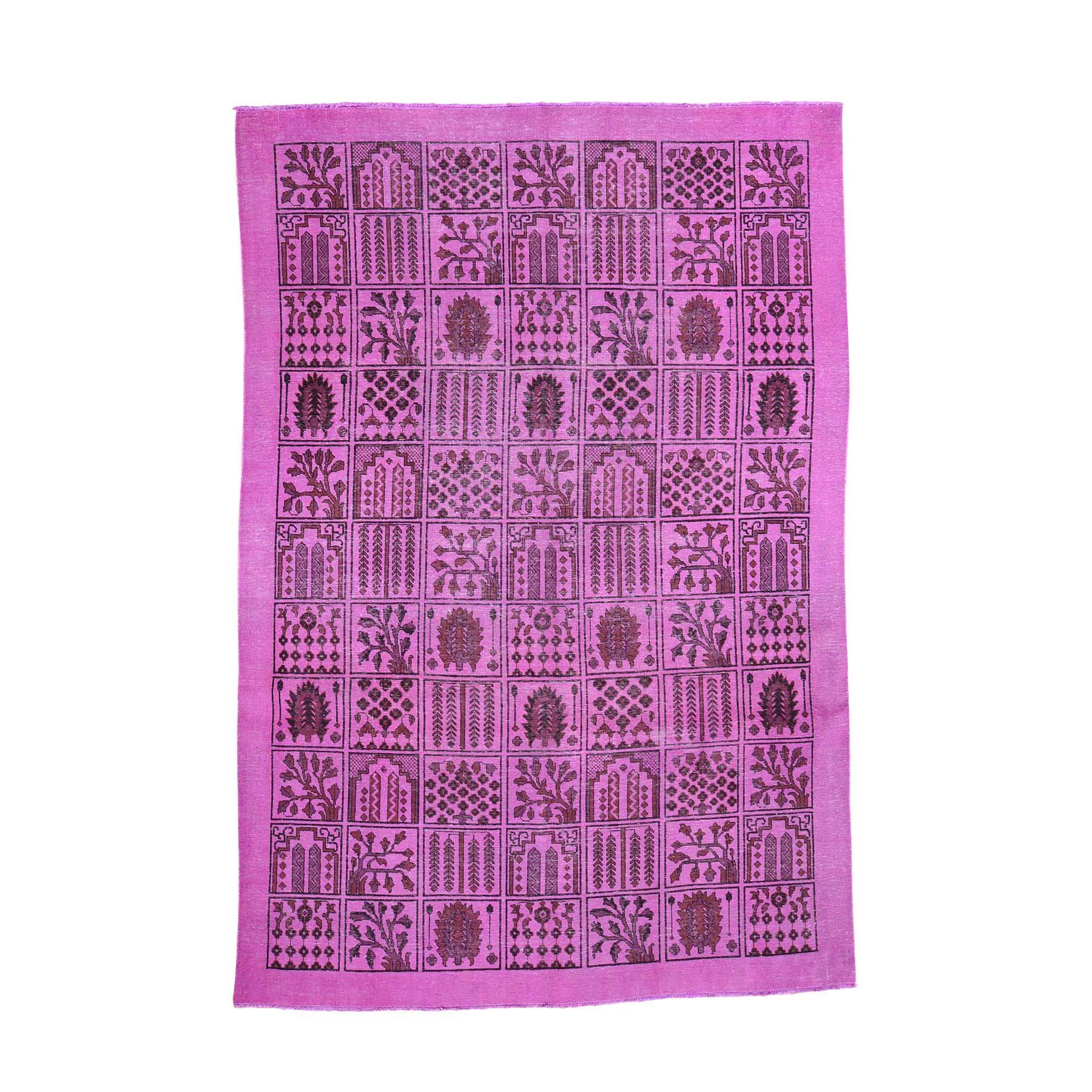 7'8"x11' Overdyed Pink Persian Bakhtiari Hand Woven Vintage Oriental Rug 