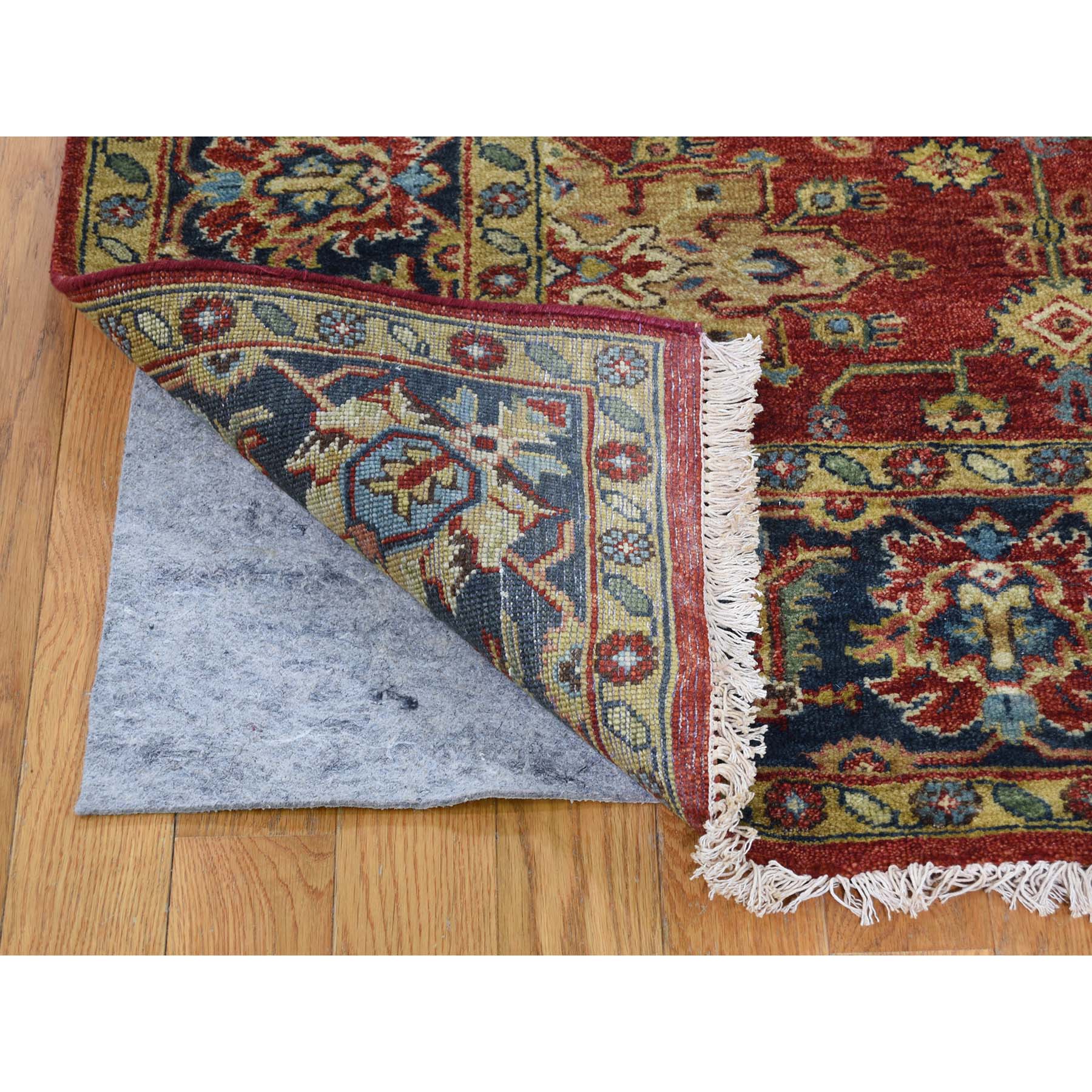 6'x8'9" Red Karajeh Design Pure Wool Hand Woven Oriental Rug 