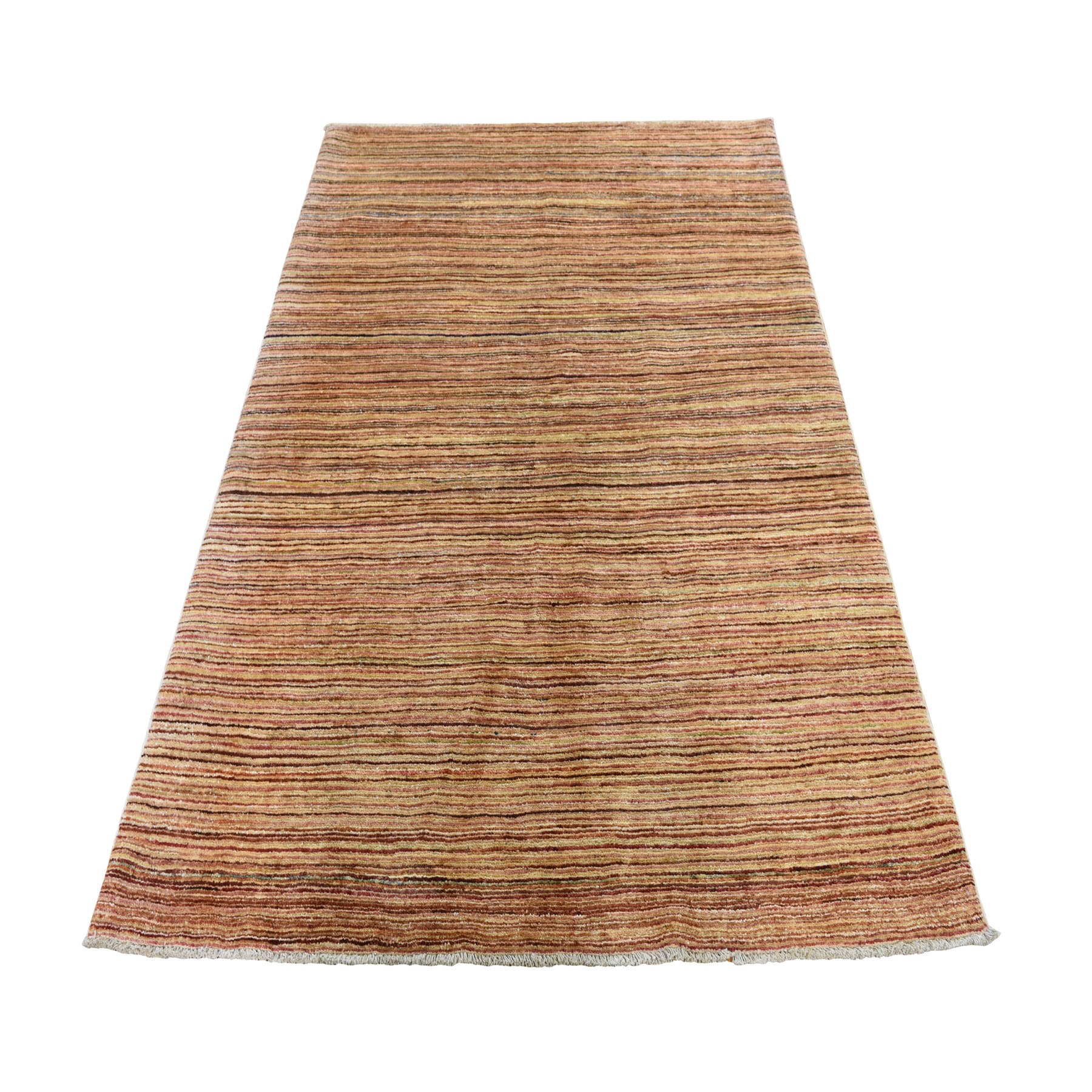4'6"x6' Modern Transitional Striped Gabbeh Peshawar Oriental Rug 