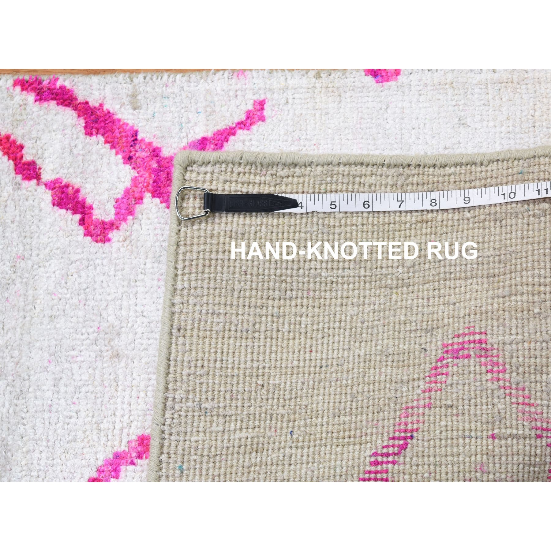2'x2' Sari Silk With Textured wool Hand Woven Oriental Sample Rug 
