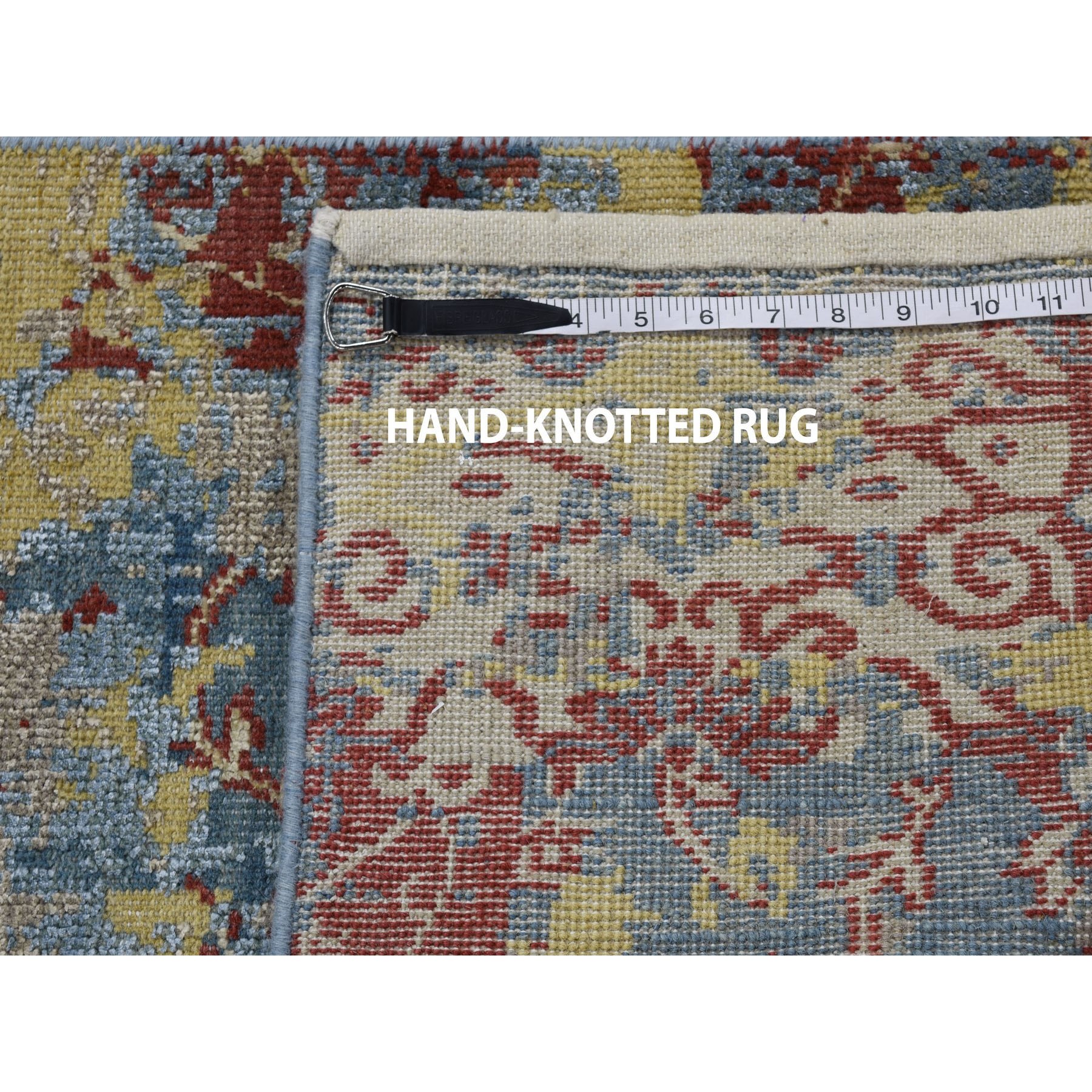 2'x3' Hand Woven Silk With Textured Wool Erased Design Oriental Rug 