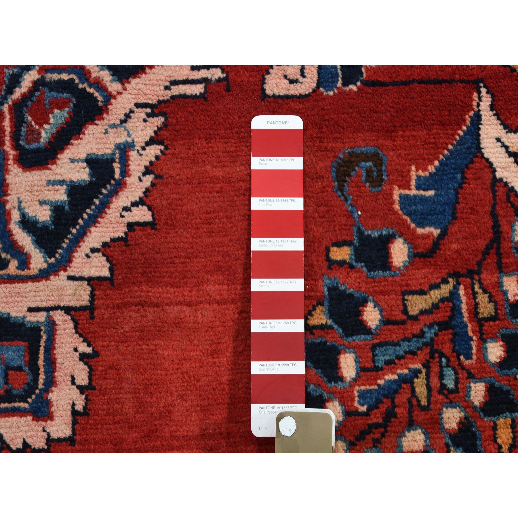 7'4"x10'2" Red New Persian Lilihan Pure Wool Hand Woven Oriental Rug 