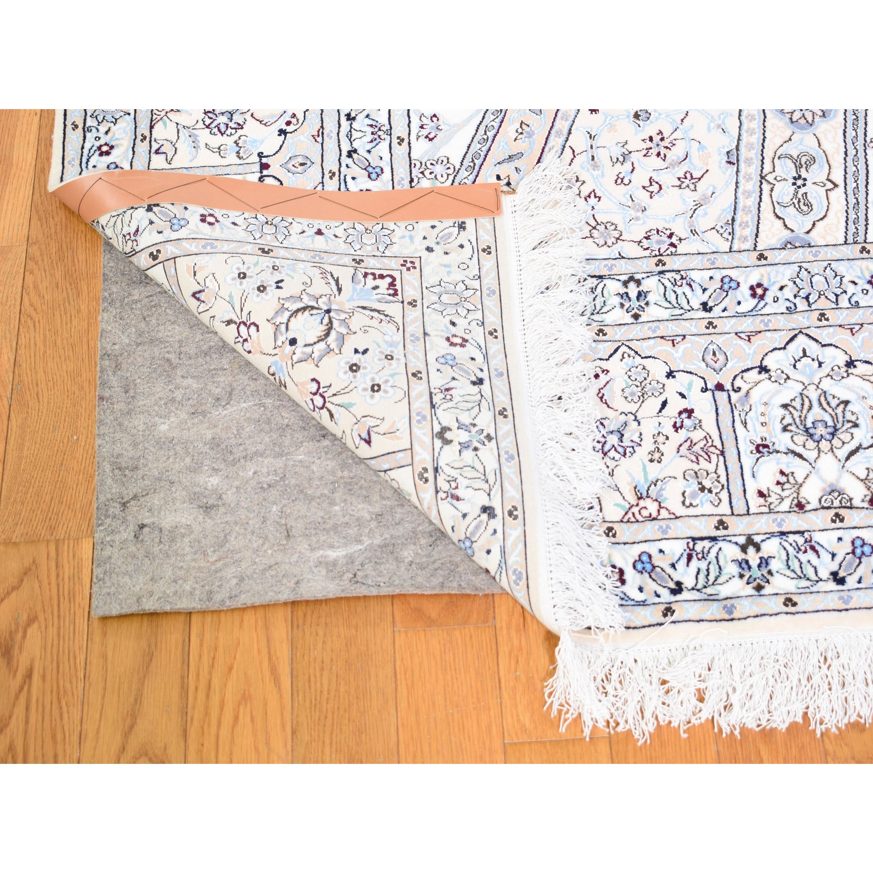 6'8"x10'4" New Persian Nain Wool And Silk 400 KPSI Signed Habibian ,Gumbad Design Hand Woven Oriental Rug 