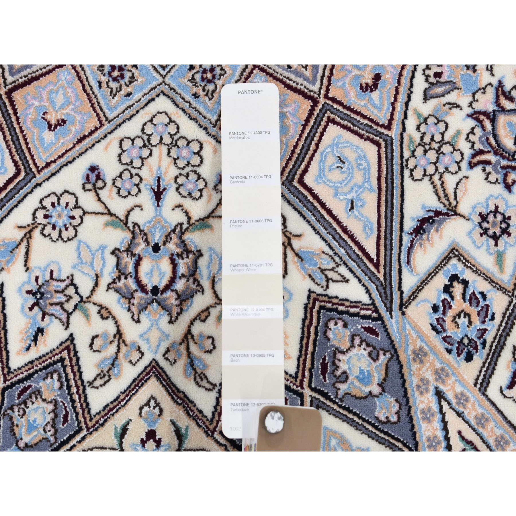 6'8"x10'4" New Persian Nain Wool And Silk 400 KPSI Signed Habibian ,Gumbad Design Hand Woven Oriental Rug 