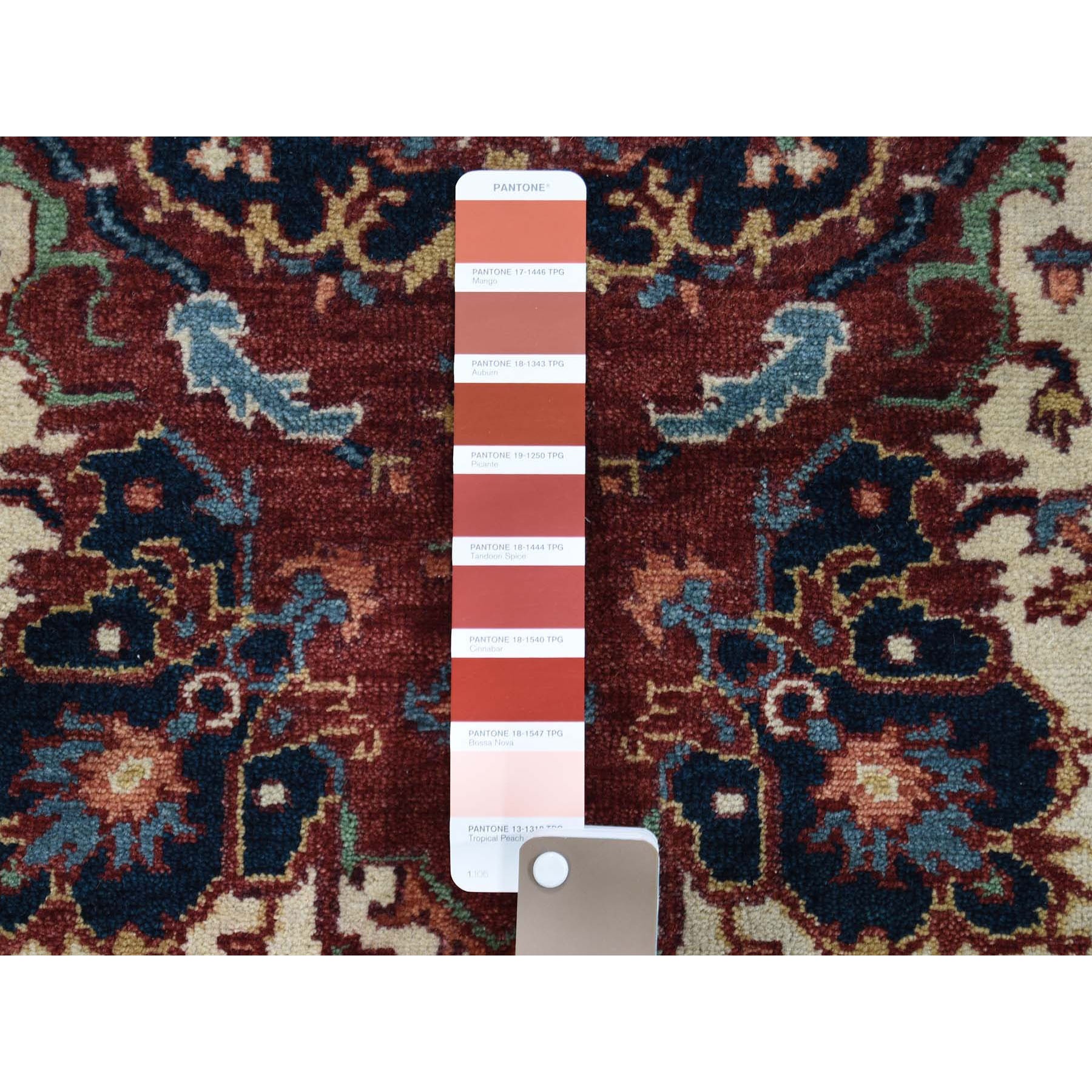 2'x3' Antiqued Heriz Re-creation Hand Woven Pure Wool Oriental Rug 