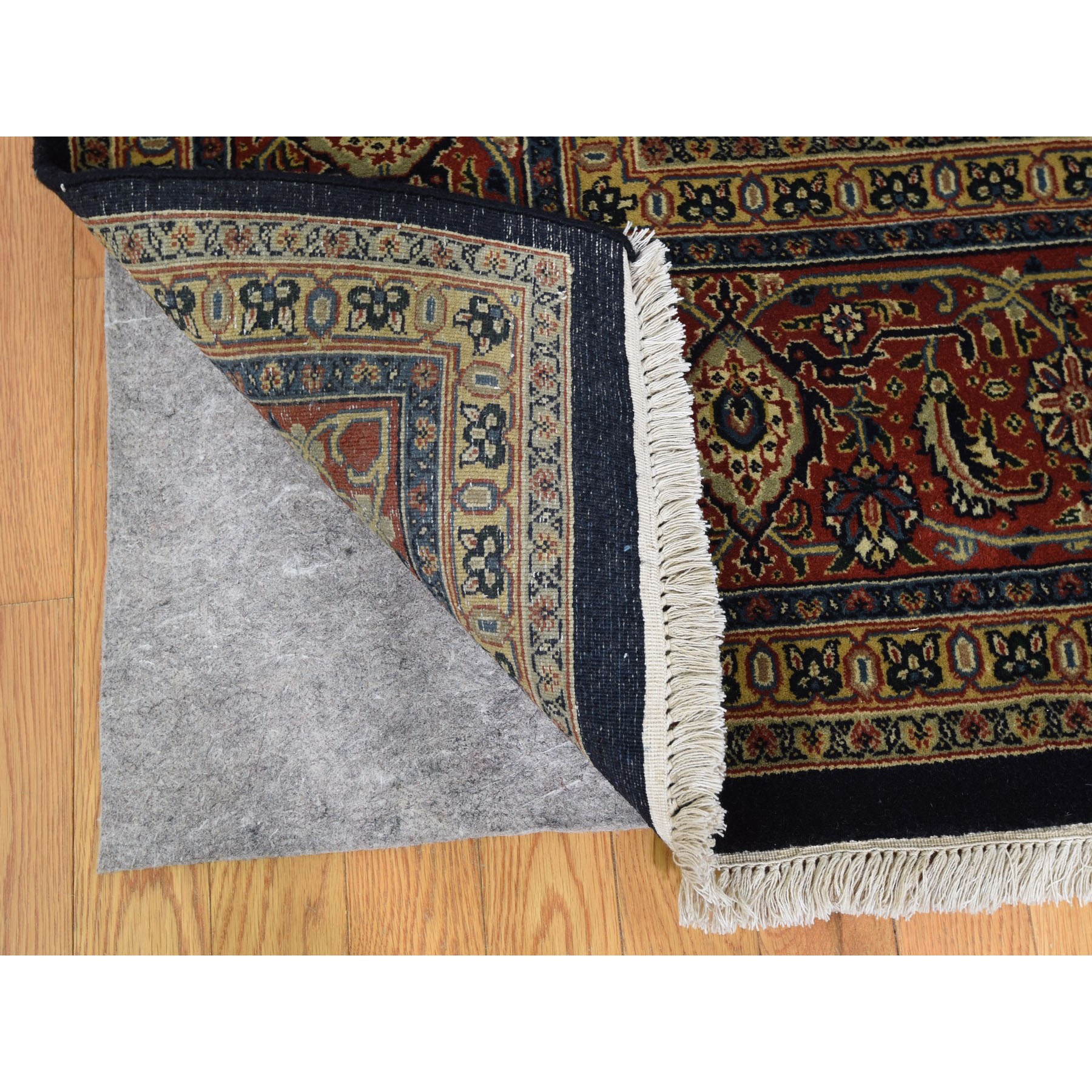 9'x12'3" Herati Fish Design 175 KPSI Hand Woven Wool And Silk Oriental Rug 