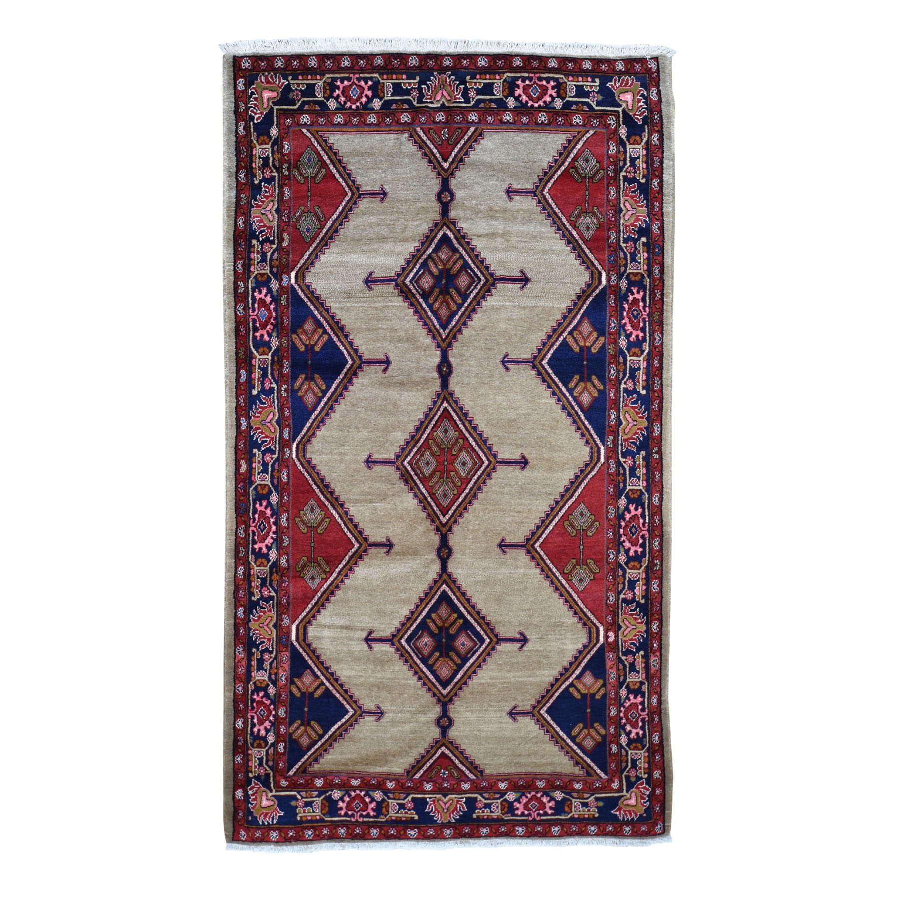 5'2"x9'3" Sand New Persian Serab Camel Hair Hand Woven Oriental Rug 