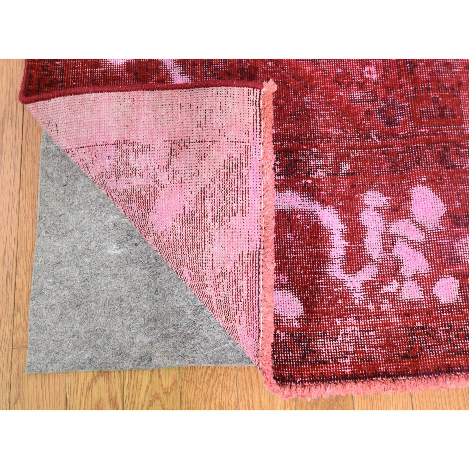 8'x11'2" Overdyed Persian Tabriz Barjasta Hand Woven Pure Wool Vintage Oriental Rug 
