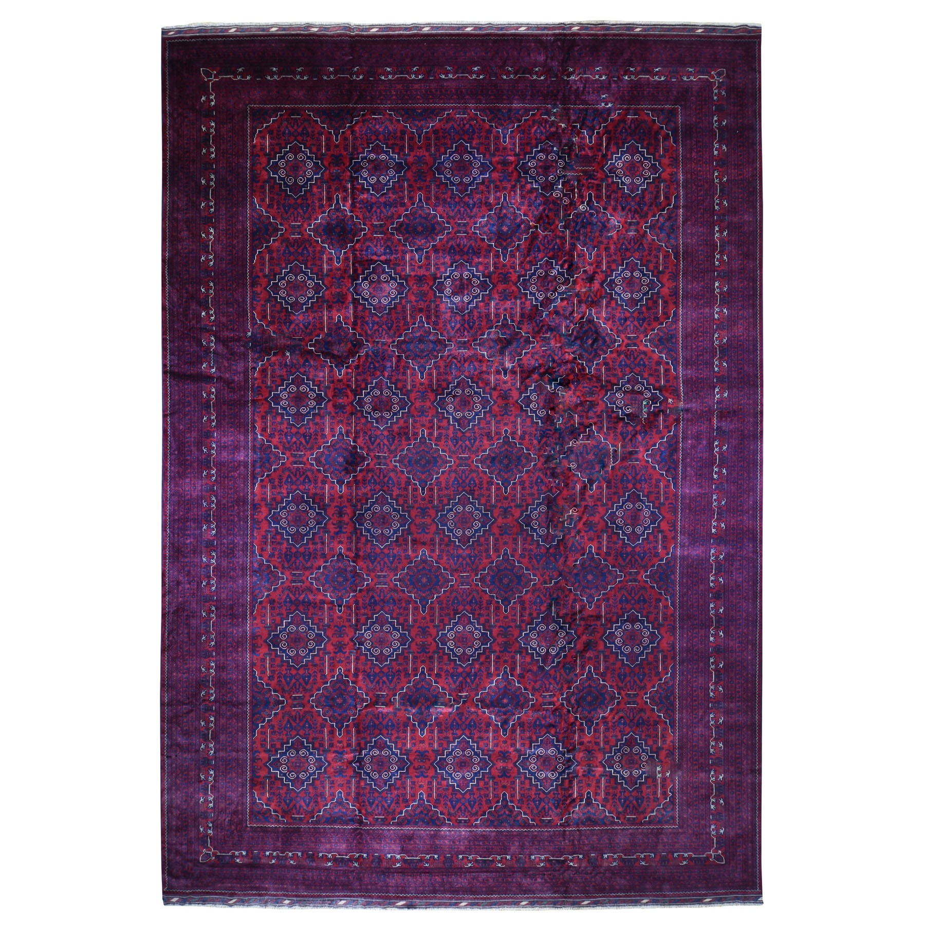 13'1"x19'7" Oversized Vegetable Dyes Afghan Khamyab Hand Woven Oriental Rug 