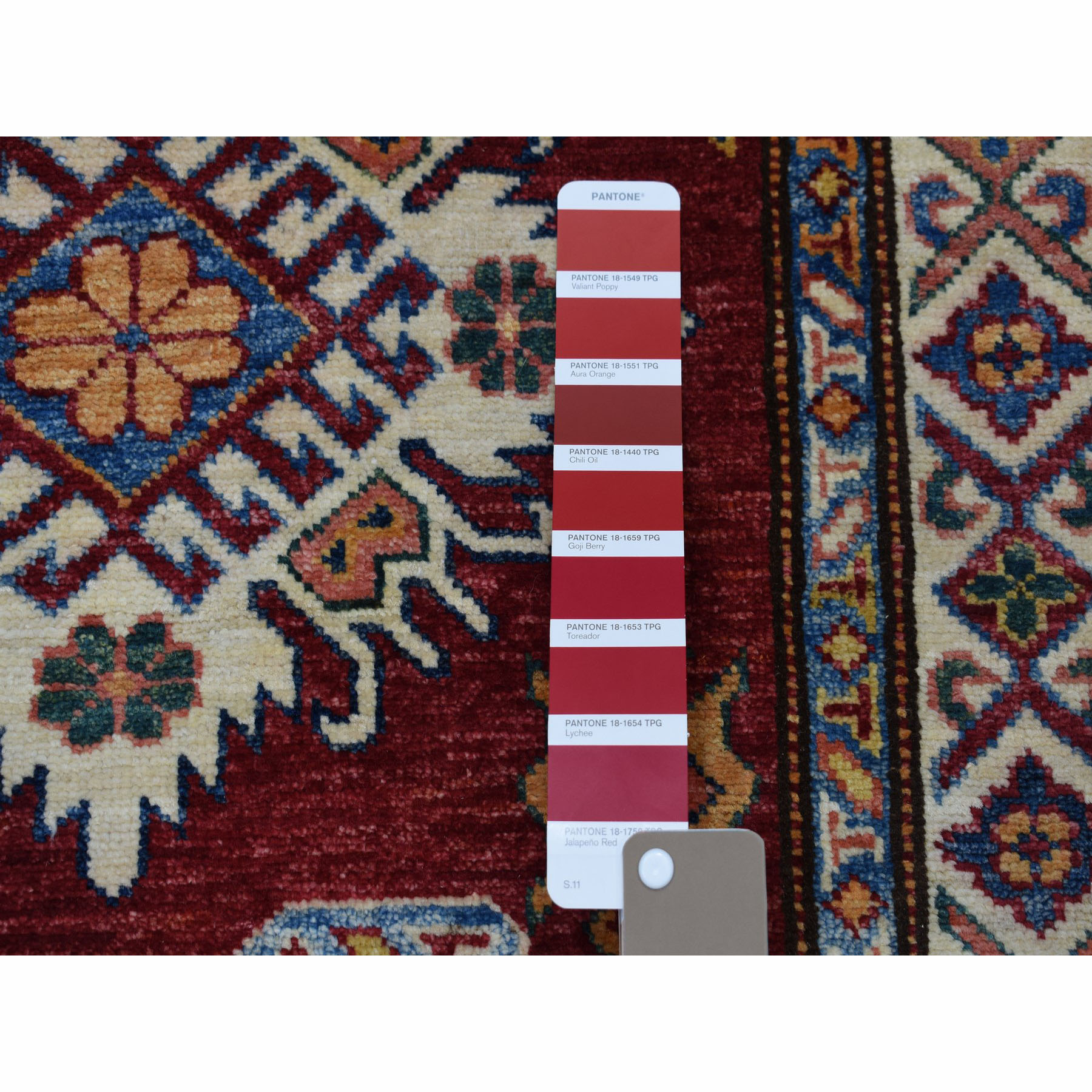 2'10"x20'1" Super Kazak Red Geometric Design Pure Wool Hand Woven XL Runner Oriental Rug 