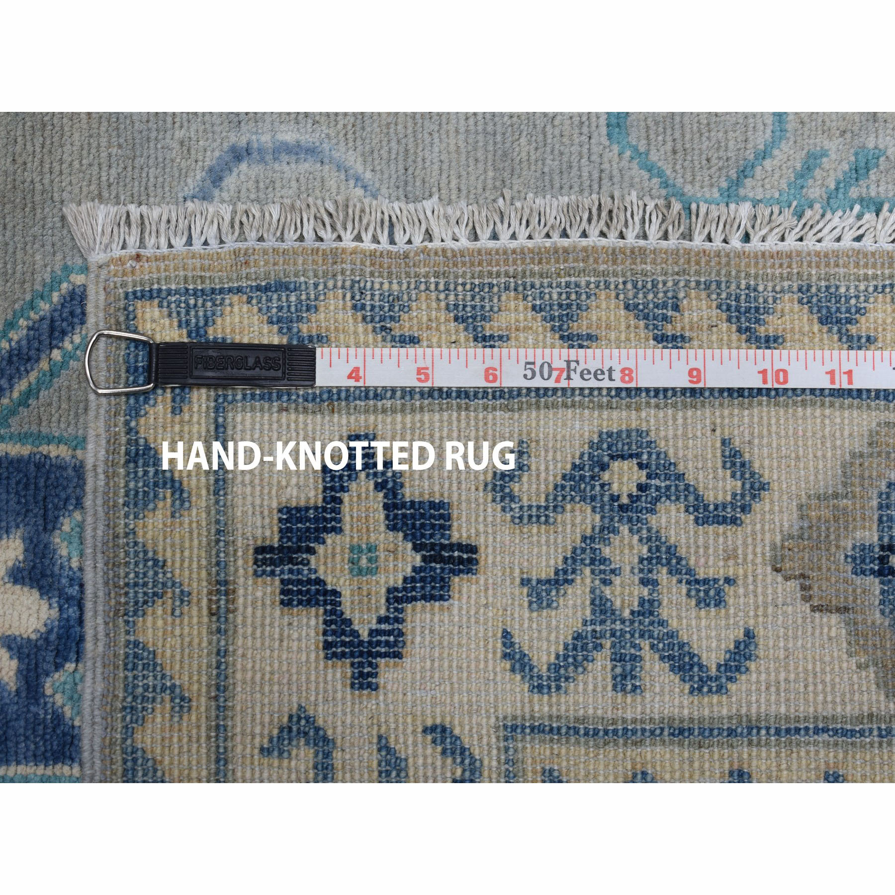 3'2"x5' Gray Vintage Look Kazak Pure Wool Hand Woven Oriental Rug 
