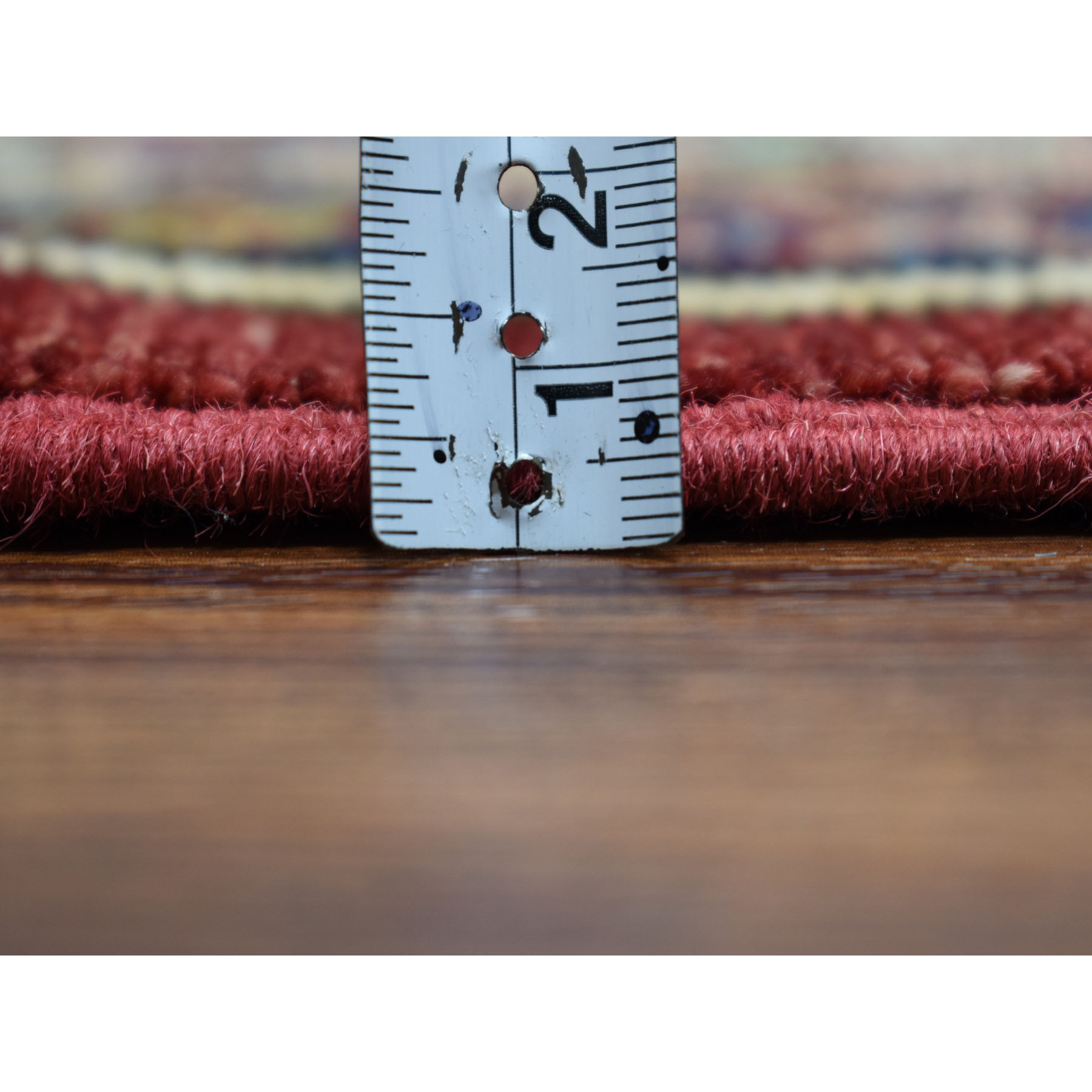 3'4"x19' Red Super Kazak Geometric Design Pure Wool XL Runner Hand Woven Oriental Rug 