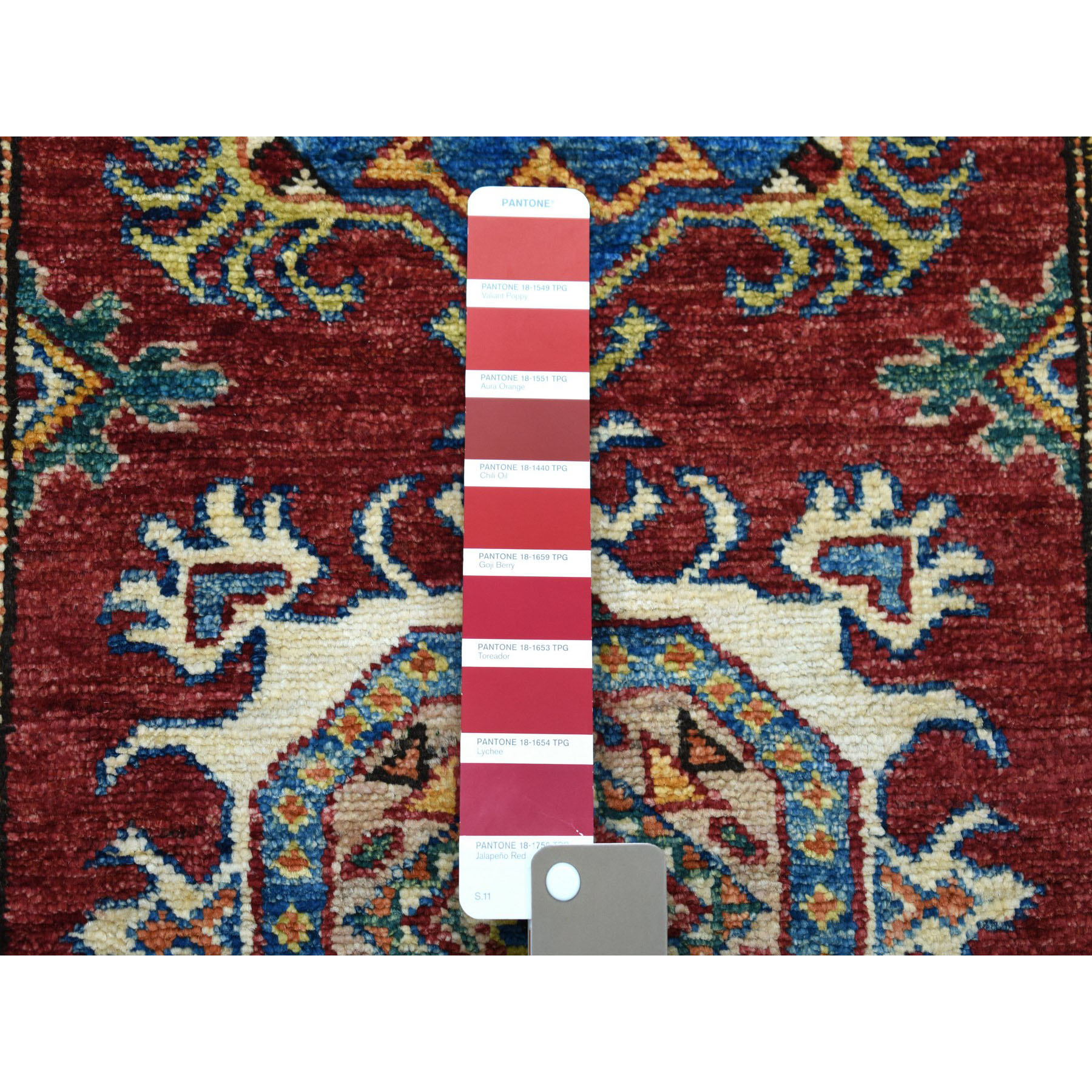 2'8"x19'5" Red Super Kazak Pure Wool Geometric Design XL Runner Hand Woven Oriental Rug 