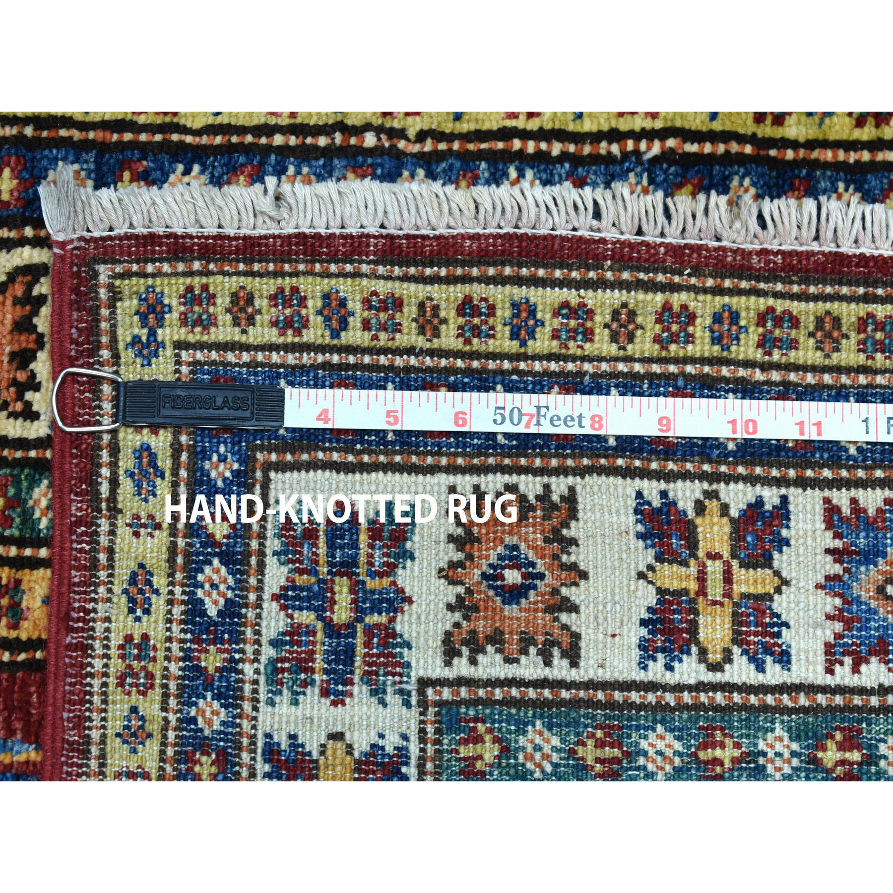 2'8"x19'5" Red Super Kazak Pure Wool Geometric Design XL Runner Hand Woven Oriental Rug 