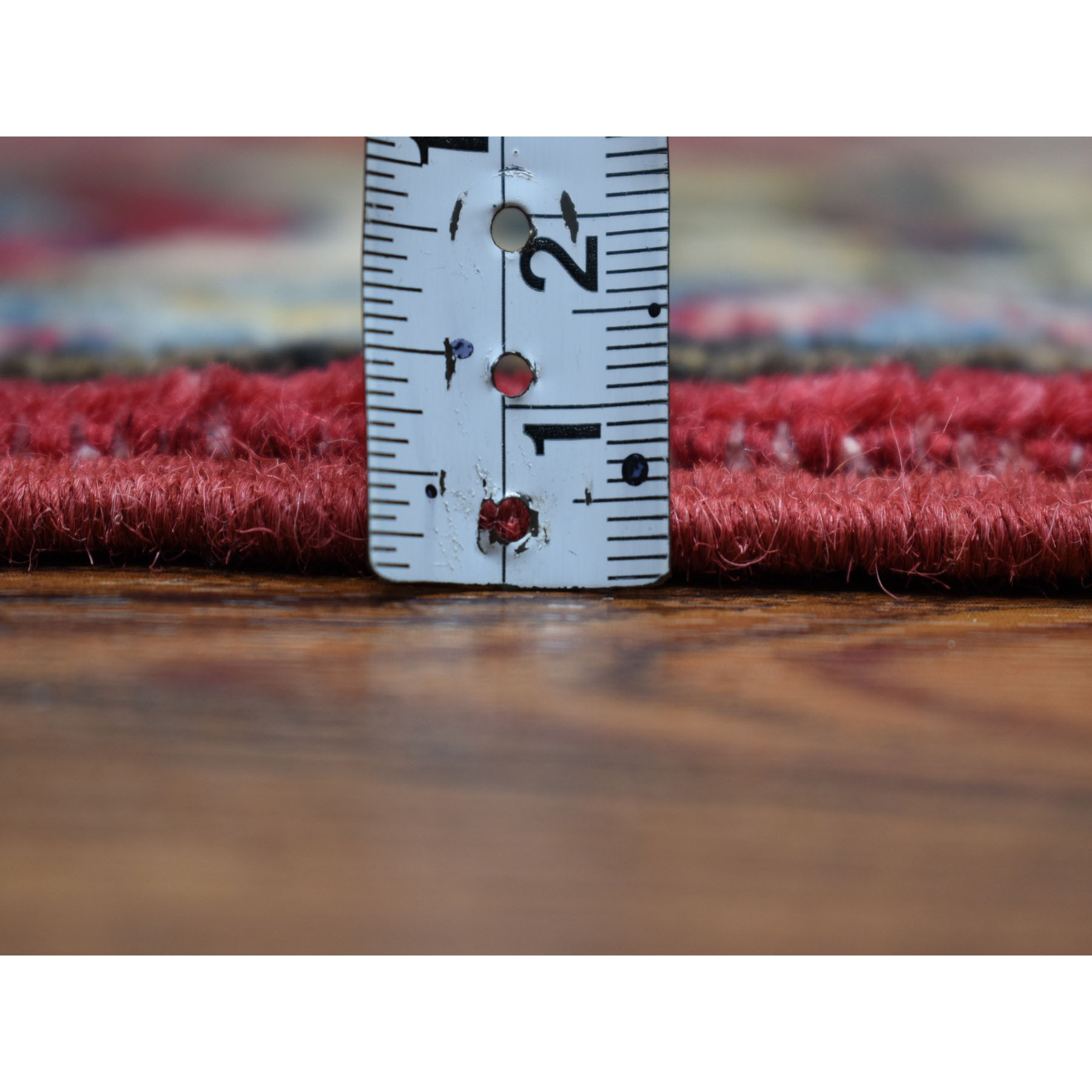 2'8"x9'8" Red Geometric Design Kazak Pure Wool Hand Woven Runner Oriental Rug 