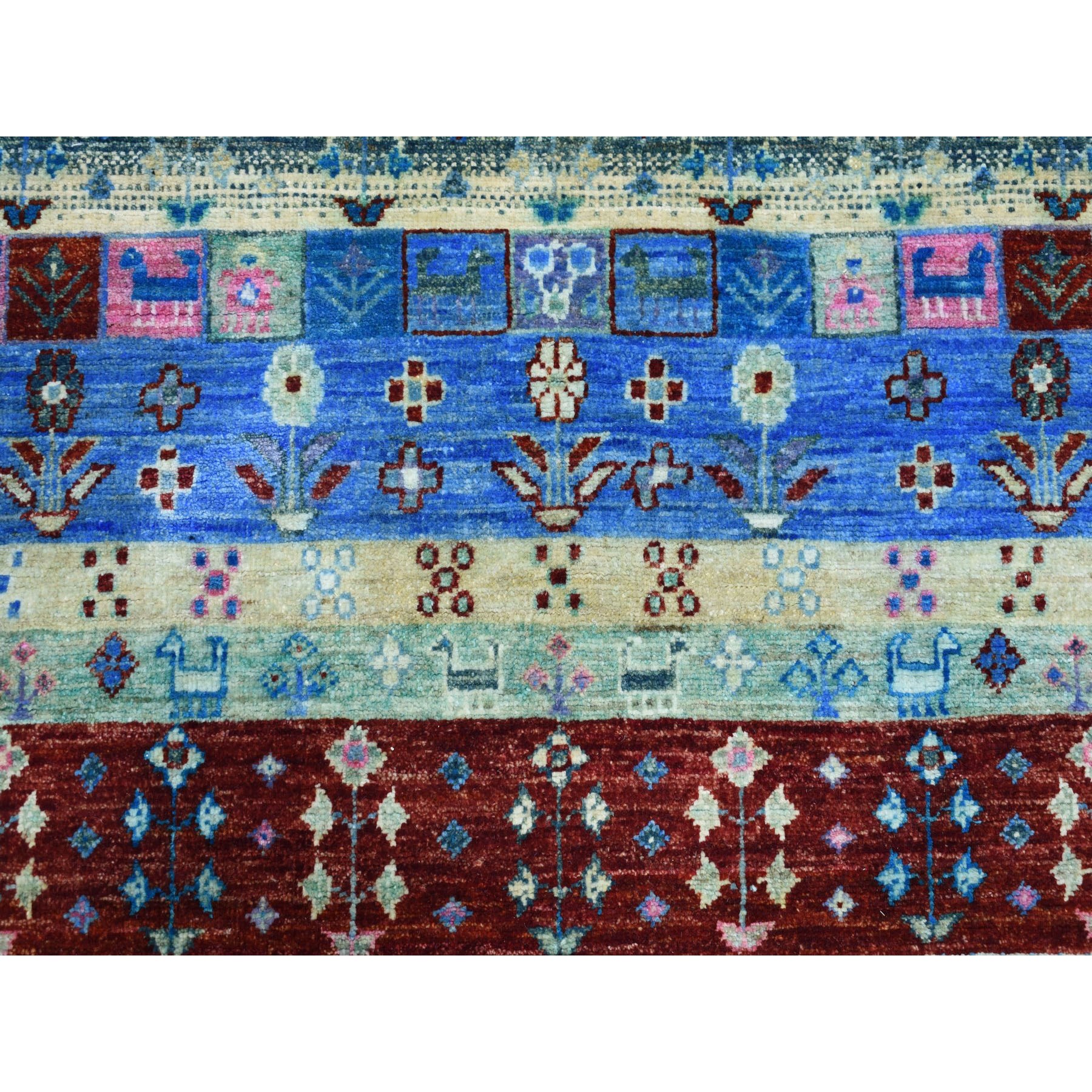 4'x5'10" Colorful Kashkuli Gabbeh Natural Dyes Pure wool Hand Woven Oriental Rug 
