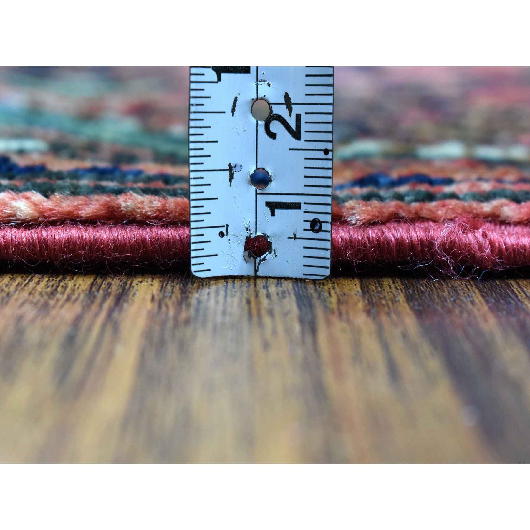 2'8"x9'6" Red Afghan Ersari Elephant Feet Design Pure Wool Hand Woven Oriental Rug 