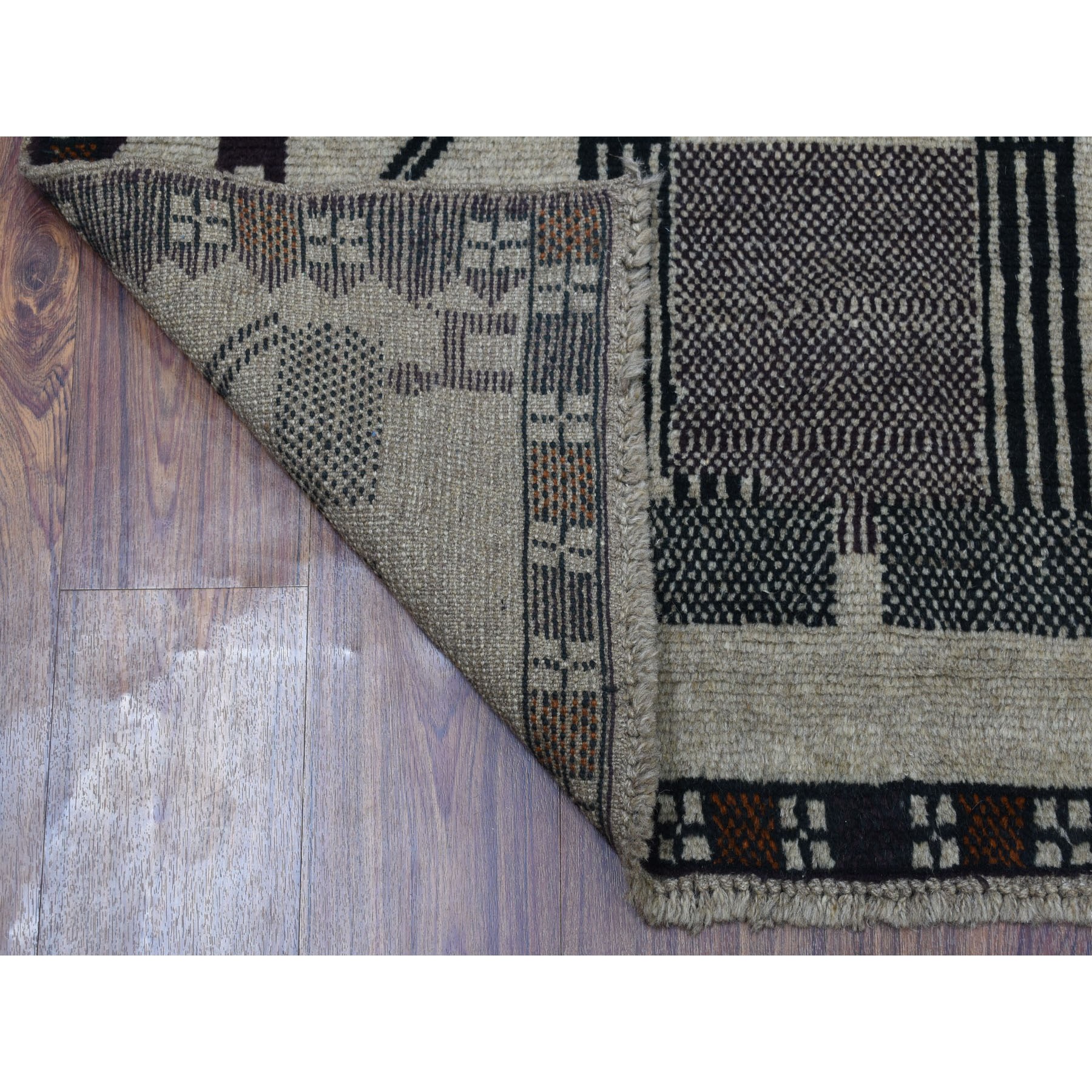 4'x6' Gray Pictorial Design Natural Dyes Colorful Afghan Baluch Hand Woven Pure 100% Oriental Rug 