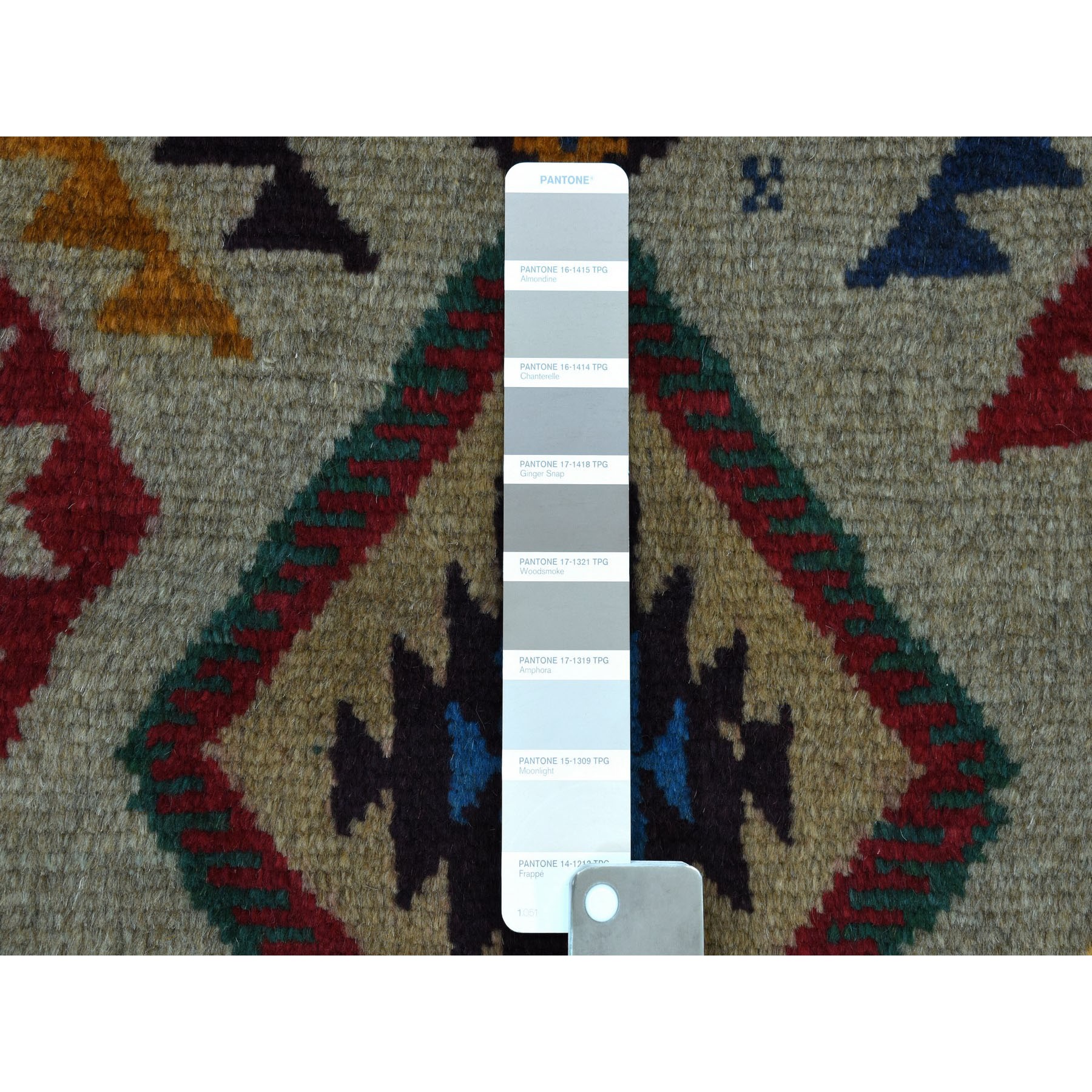 5'8"x7'6" Gray Tribal Design Colorful Afghan Baluch 100% Wool Hand Woven Oriental Rug 