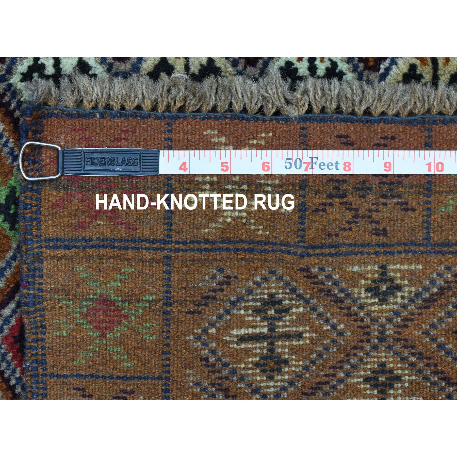 3'1"x4'8" Brown Colorful Afghan Baluch Geometric Design Hand Woven 100% Wool Oriental Rug 