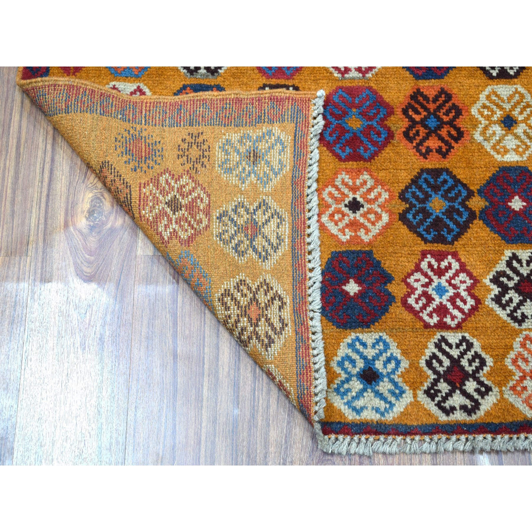 Traditionnel oriental tapis tripolis kirman afghan Bochara hatchlu bleu rouge beige