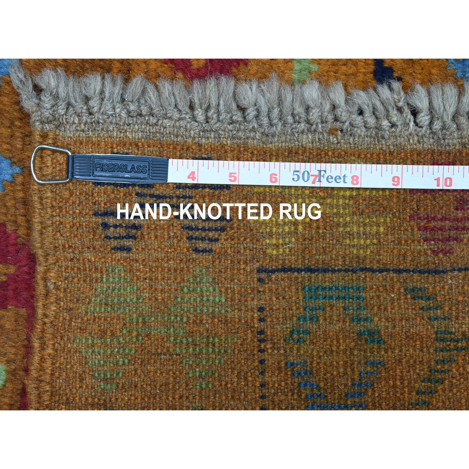 4'3"x6' Orange Colorful Afghan Baluch Tribal Design Hand Woven Pure Wool Oriental Rug 