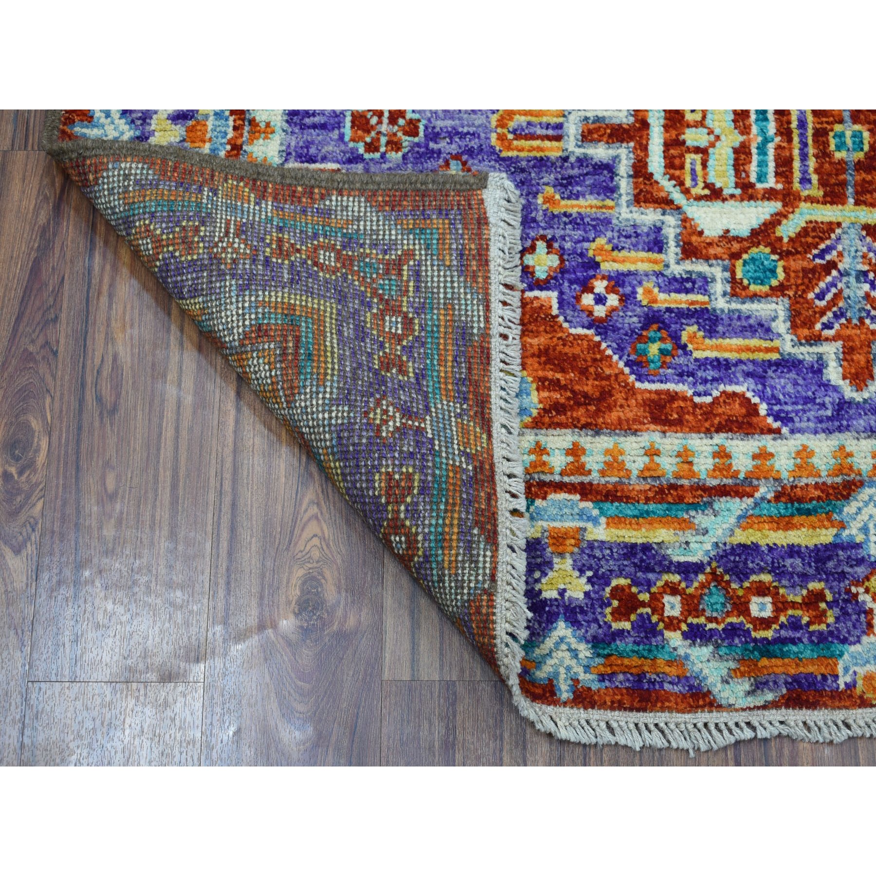 4'10"x6'6" Red Colorful Afghan Baluch Hand Woven Tribal Design Pure Wool Oriental Rug 