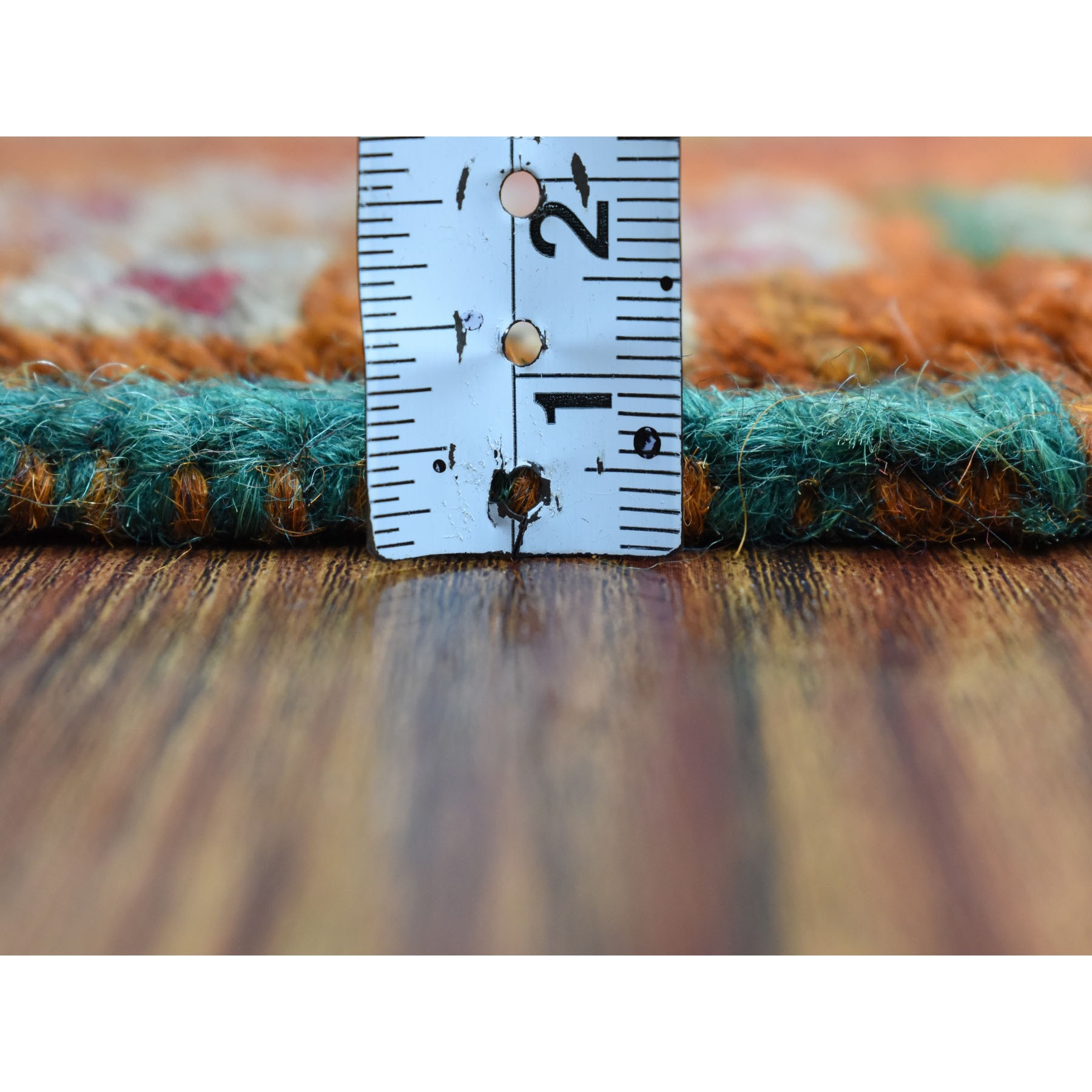 5'8"x7'10" Burnt Orange Colorful Afghan Baluch Hand Woven Geometric Design Pure Wool Oriental Rug 
