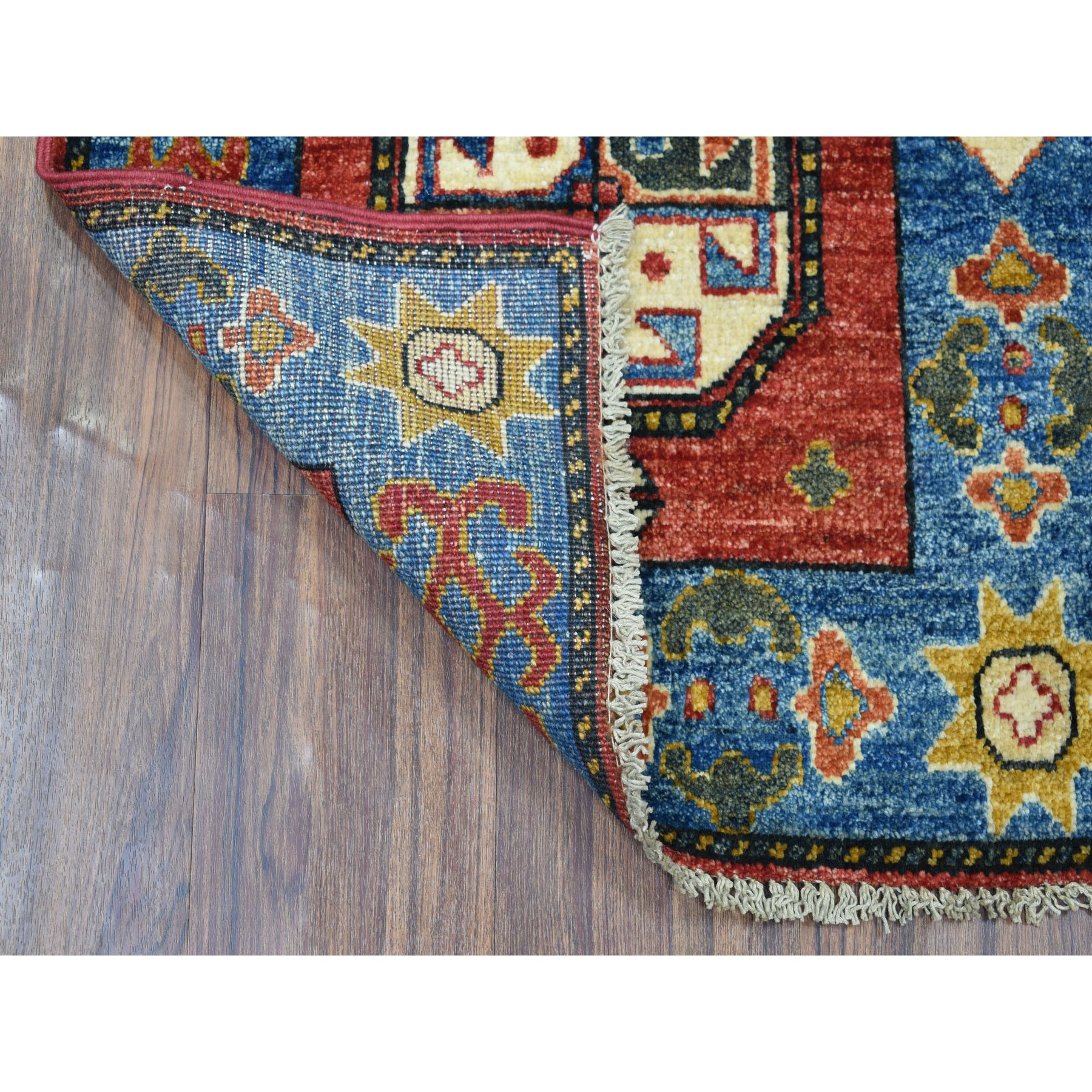 2'x3' Red Tekke Design Hand Woven Afghan Ersari Pure Wool Oriental Rug 