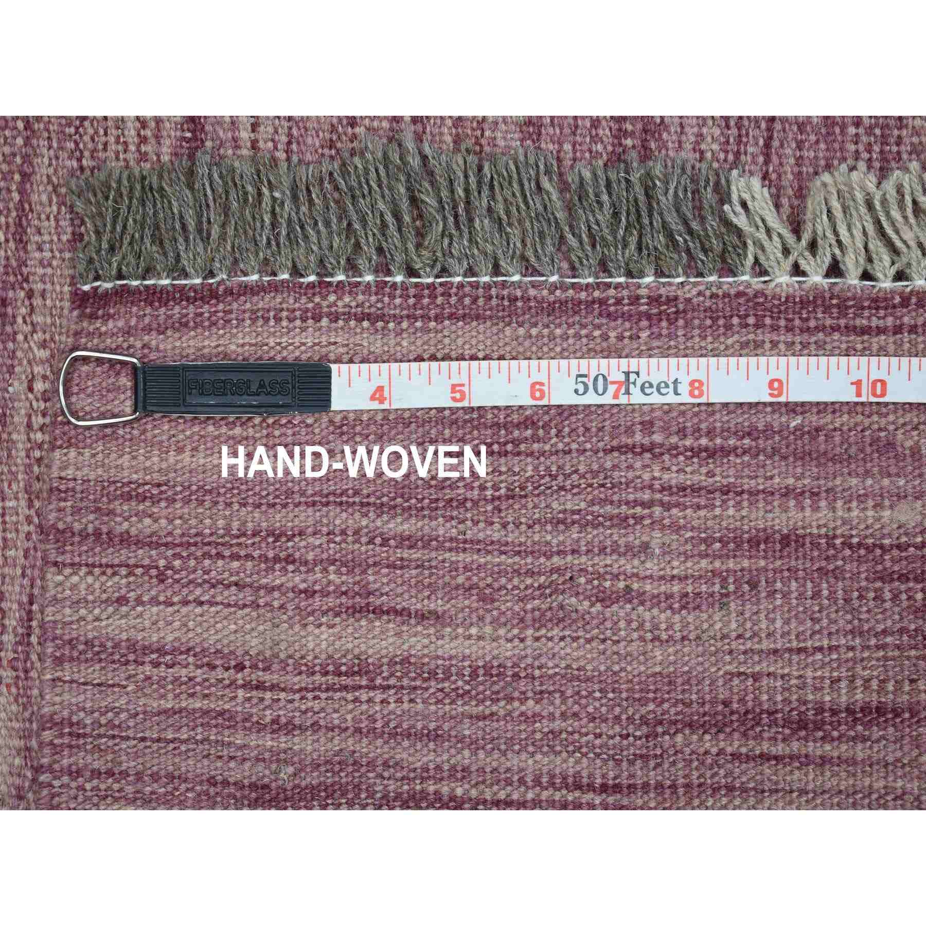 2'8"x16' Lavender Shades Reversible Kilim Pure Wool Hand Woven XL Runner Oriental Rug 
